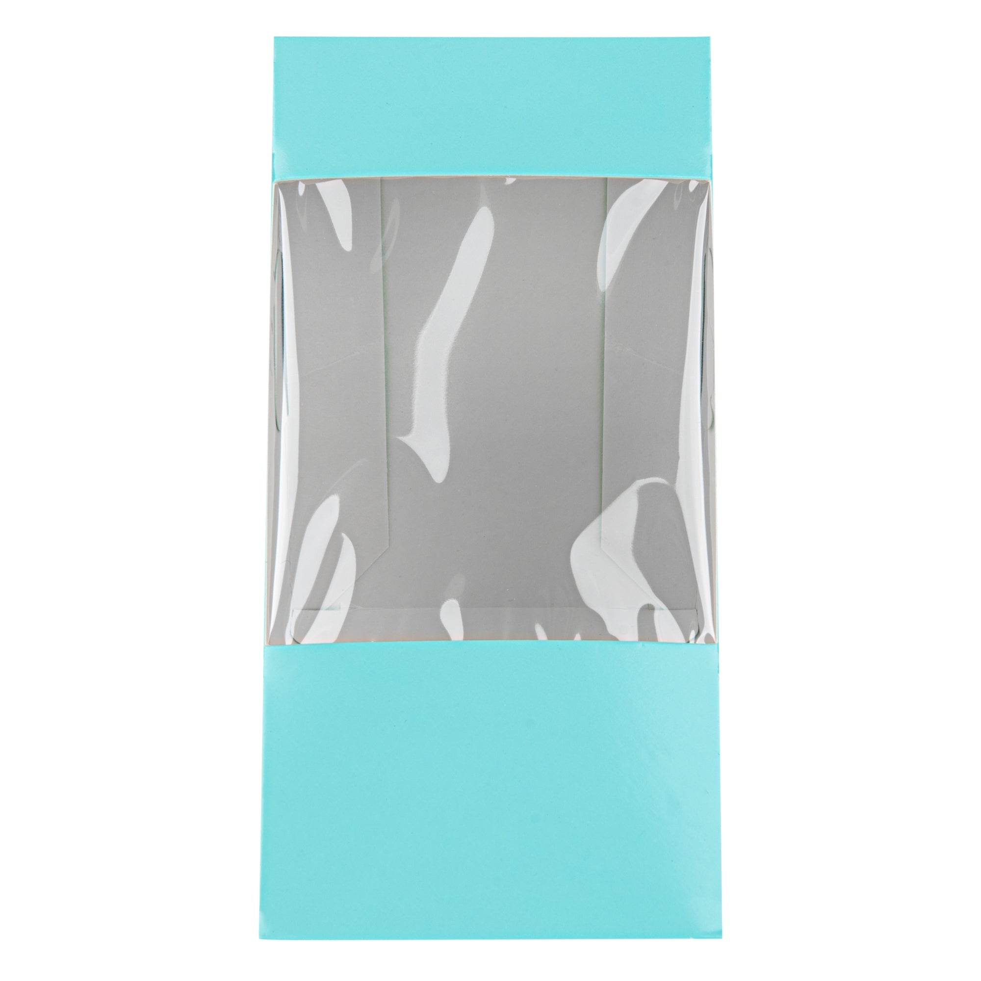 Cafe Vision Triangle Turquoise Paper Large Sandwich Box - 4 3/4" x 4 3/4" x 3 1/4" - 200 count box