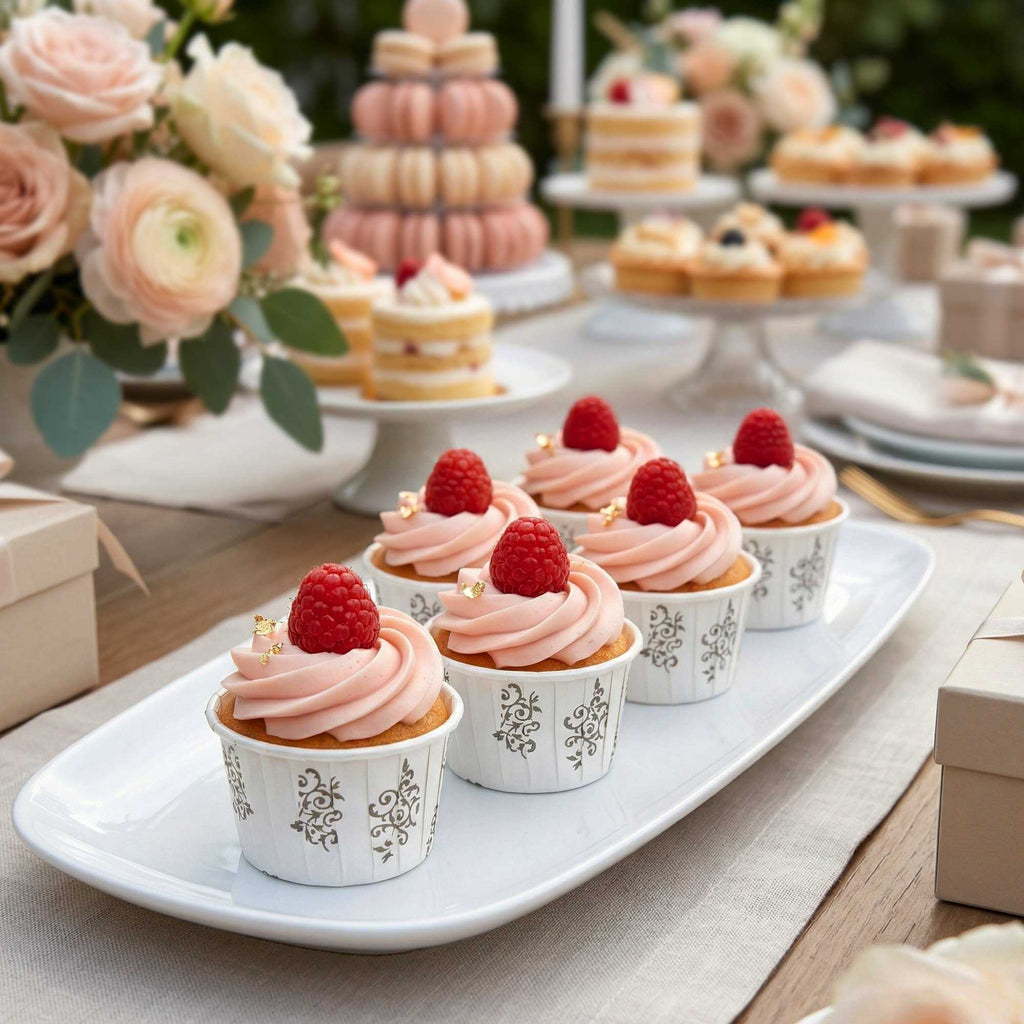 Panificio 2 oz Round Vintage Floral Paper Medium Baking Cup - Pleated - 2 1/4" x 2 1/4" x 1 1/2" - 200 count box