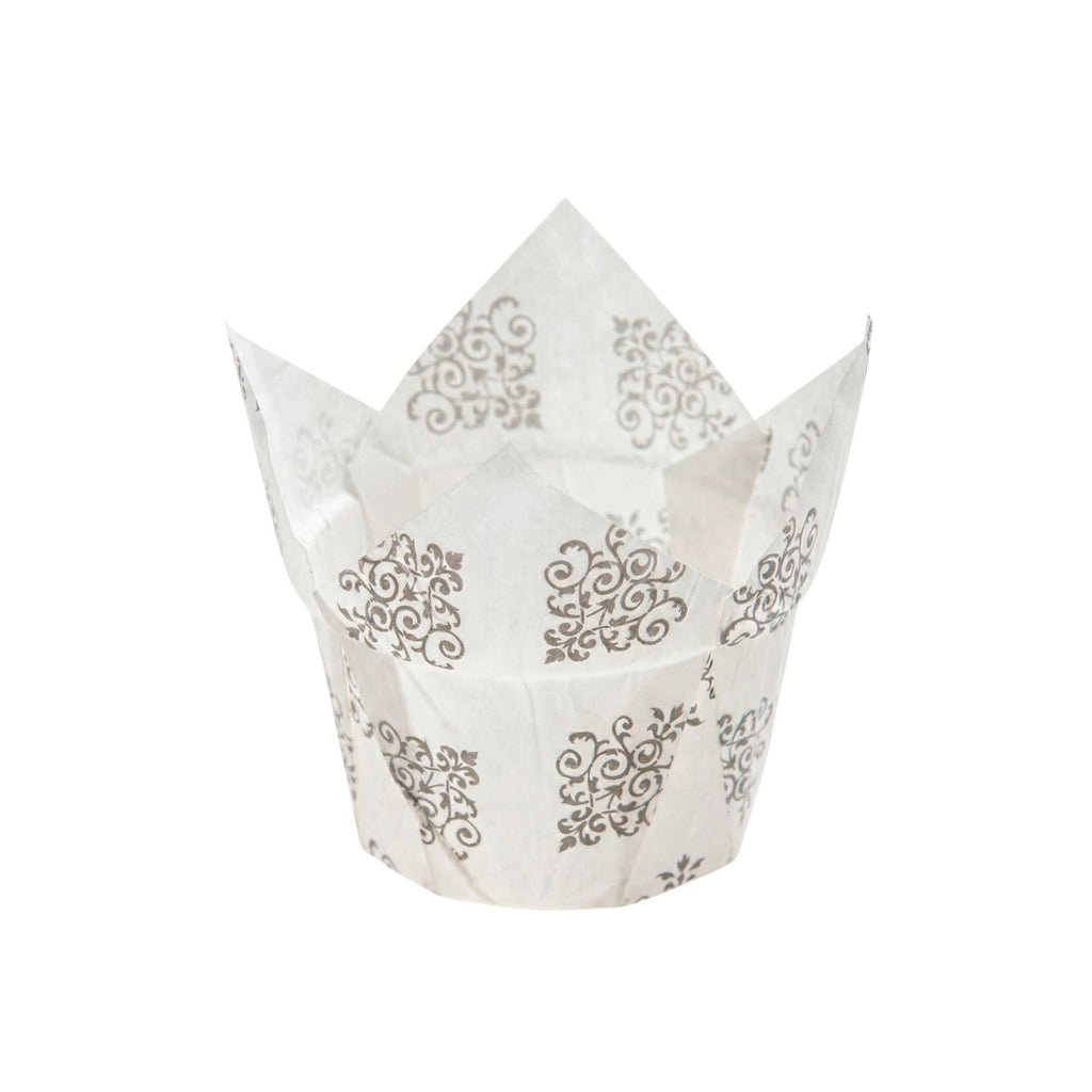 Panificio 1 oz Tulip Vintage Floral Paper Regular Baking Cup - 3" x 3" x 3 1/2" - 200 count box