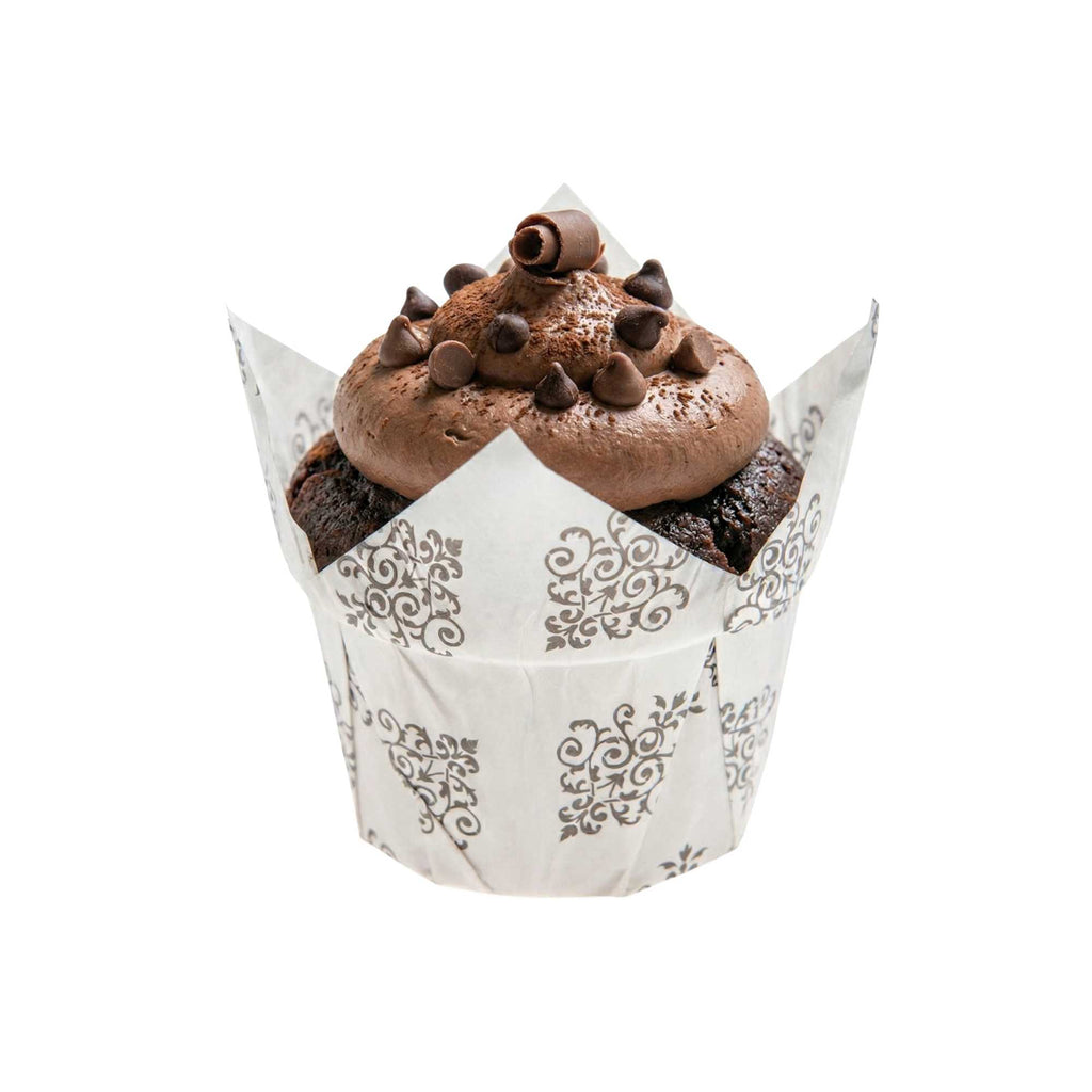 Panificio 1 oz Tulip Vintage Floral Paper Regular Baking Cup - 3" x 3" x 3 1/2" - 200 count box