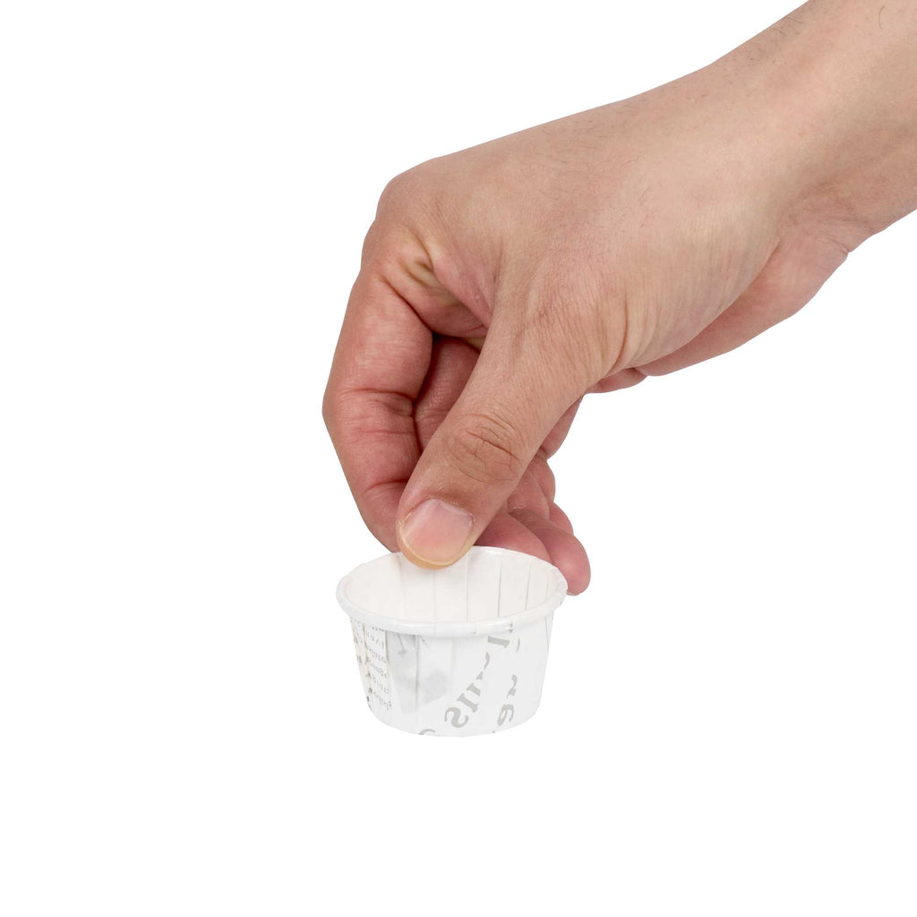 Panificio 1 oz Round Newsprint Paper Small Baking Cup - Pleated - 2" x 2" x 1 1/4" - 200 count box