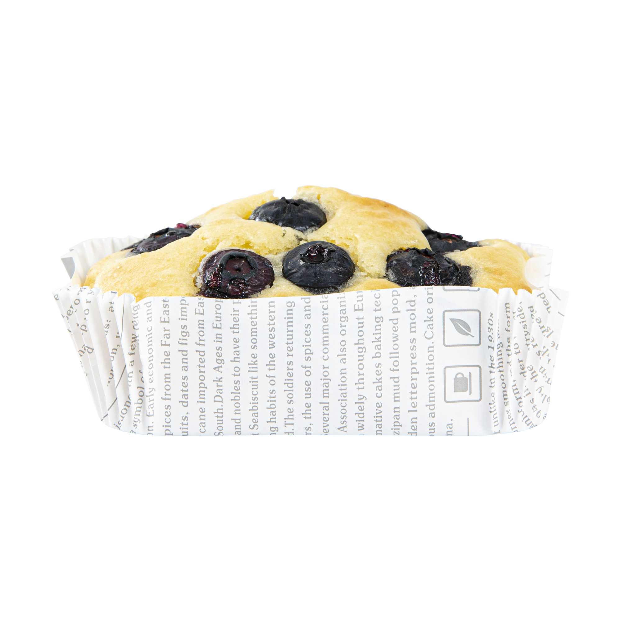 Panificio 5 oz Elliptical Newsprint Paper Large Baking Cup - Ridged - 4 1/2" x 2 1/2" x 1 1/4" - 200 count box