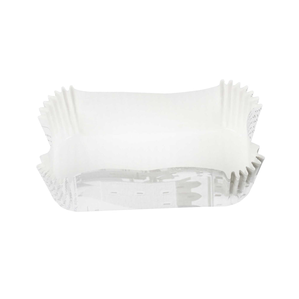Panificio 5 oz Elliptical Newsprint Paper Large Baking Cup - Ridged - 4 1/2" x 2 1/2" x 1 1/4" - 200 count box