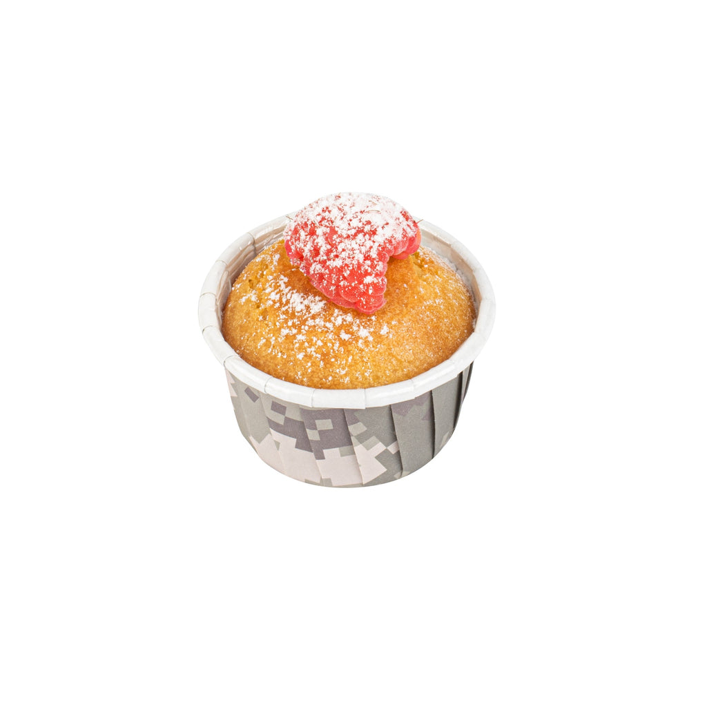 Panificio 1 oz Round Camouflage Paper Small Baking Cup - Pleated - 2" x 2" x 1 1/4" - 200 count box