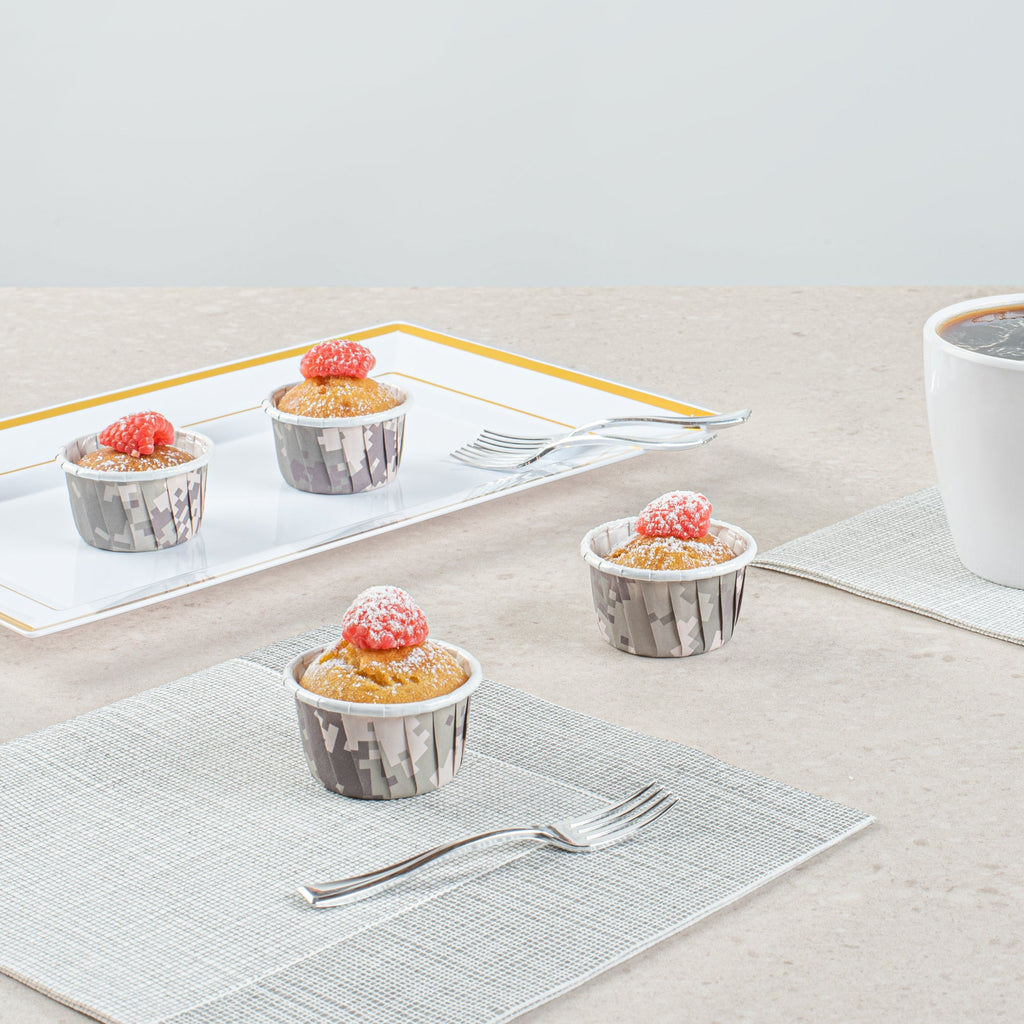 Panificio 1 oz Round Camouflage Paper Small Baking Cup - Pleated - 2" x 2" x 1 1/4" - 200 count box