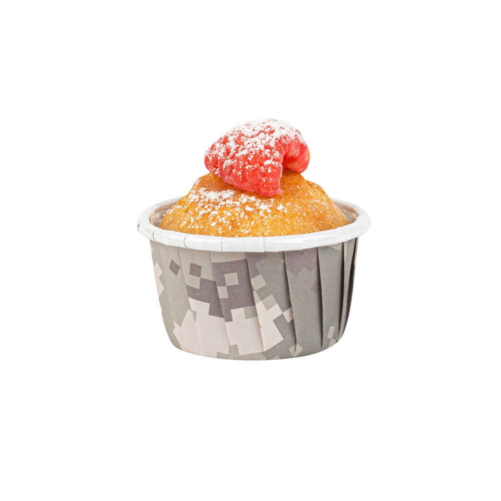 Panificio 1 oz Round Camouflage Paper Small Baking Cup - Pleated - 2" x 2" x 1 1/4" - 200 count box