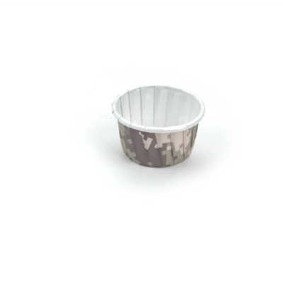 Panificio 1 oz Round Camouflage Paper Small Baking Cup - Pleated - 2" x 2" x 1 1/4" - 200 count box