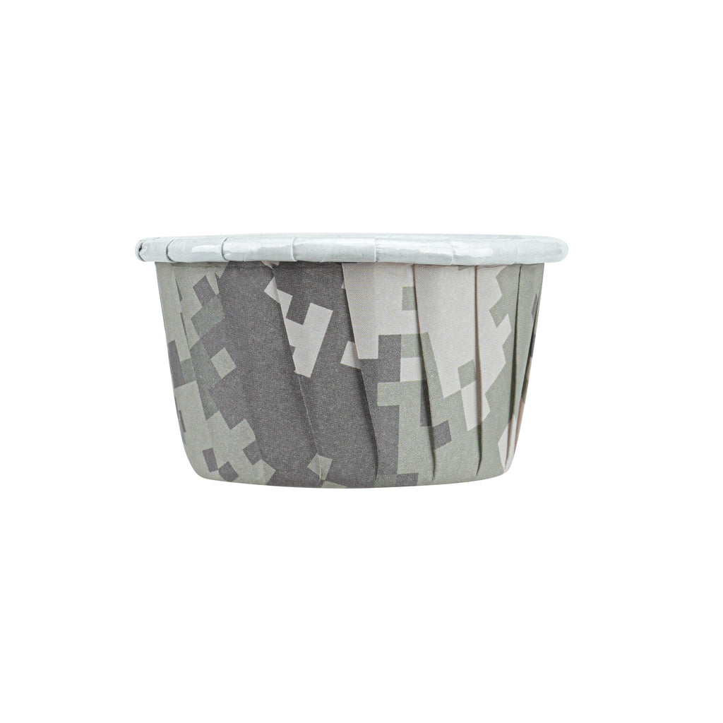 Panificio 1 oz Round Camouflage Paper Small Baking Cup - Pleated - 2" x 2" x 1 1/4" - 200 count box