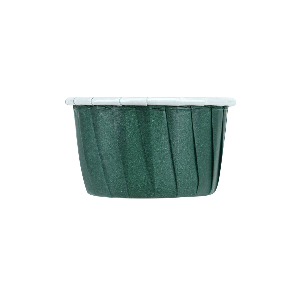 Panificio 1 oz Round Forest Green Paper Small Baking Cup - Pleated - 2" x 2" x 1 1/4" - 200 count box