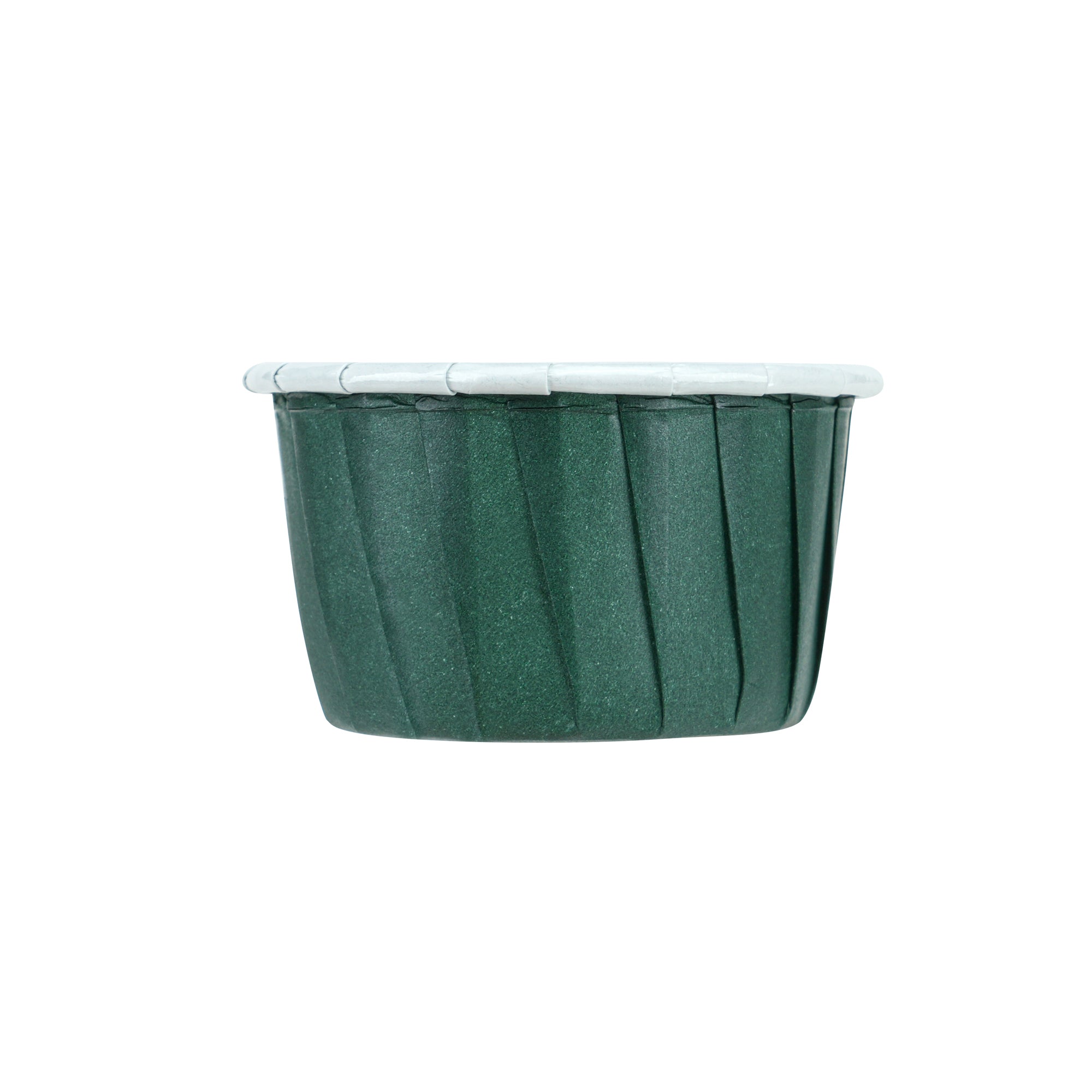 Panificio 1 oz Round Forest Green Paper Small Baking Cup - Pleated - 2" x 2" x 1 1/4" - 200 count box