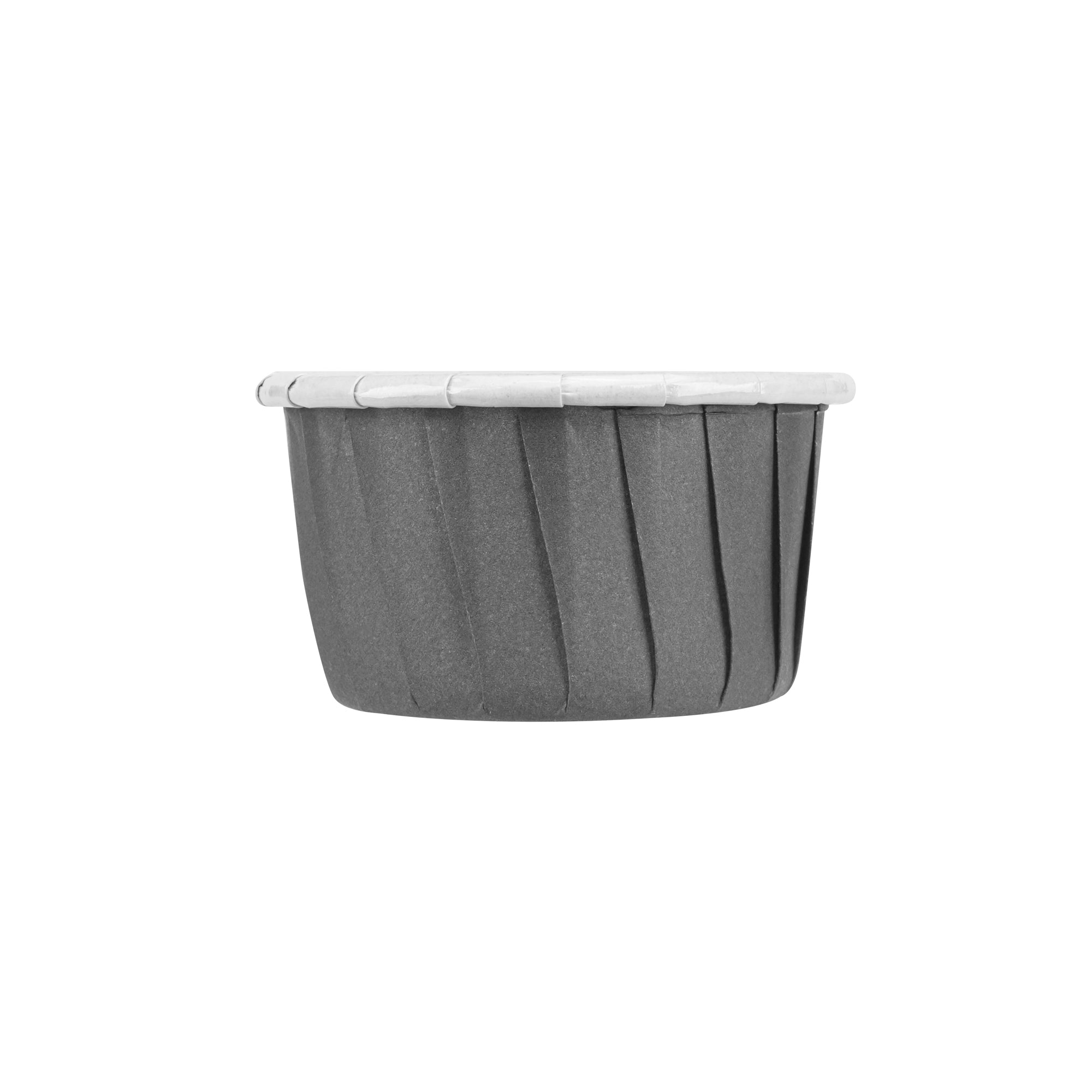 Panificio 1 oz Round Gray Paper Small Baking Cup - Pleated - 2" x 2" x 1 1/4" - 200 count box