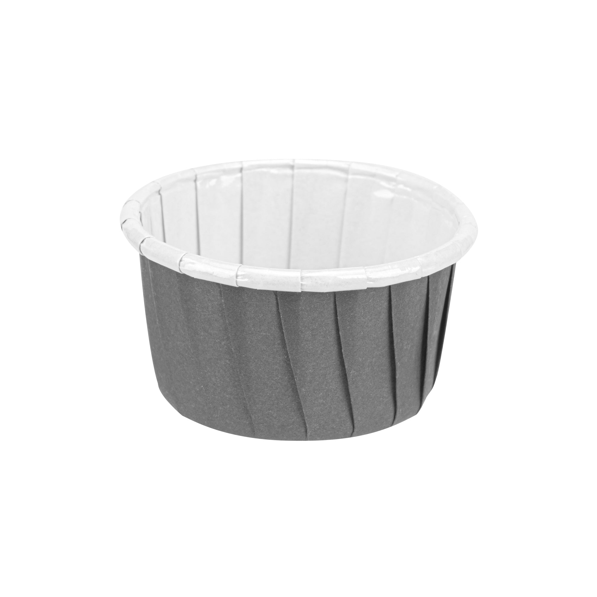 Panificio 1 oz Round Gray Paper Small Baking Cup - Pleated - 2" x 2" x 1 1/4" - 200 count box