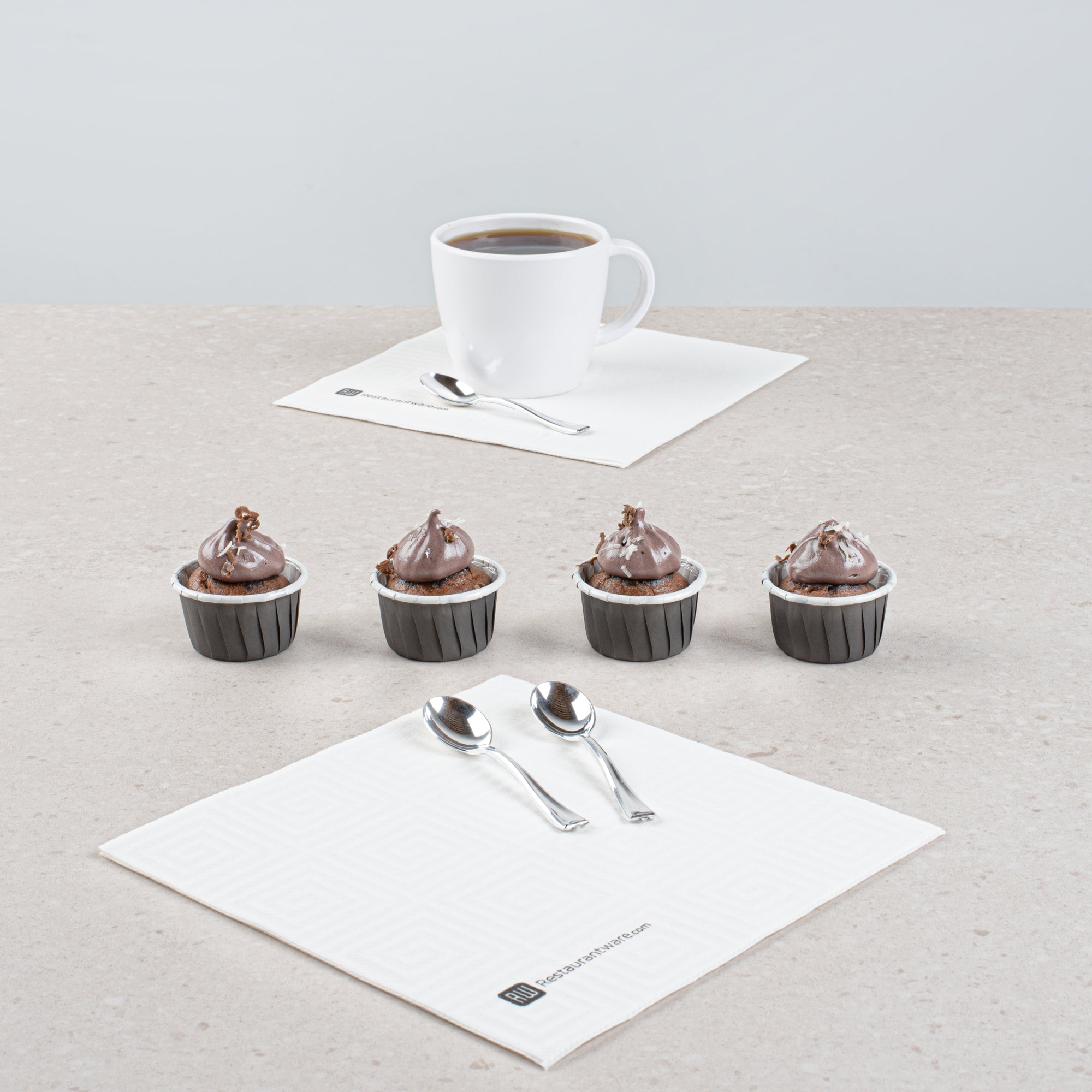Panificio 1 oz Round Gray Paper Small Baking Cup - Pleated - 2" x 2" x 1 1/4" - 200 count box