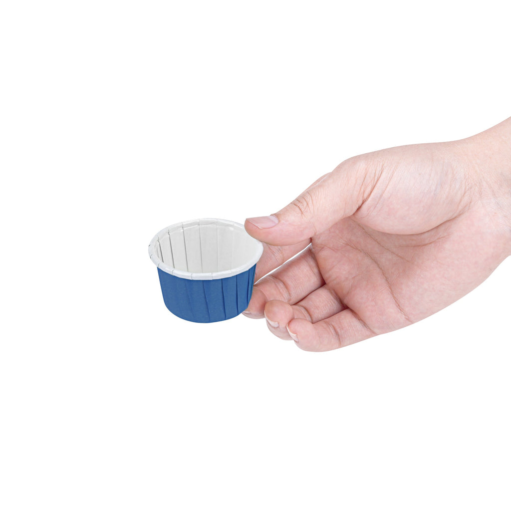 Panificio 1 oz Round Midnight Blue Paper Small Baking Cup - Pleated - 2" x 2" x 1 1/4" - 200 count box