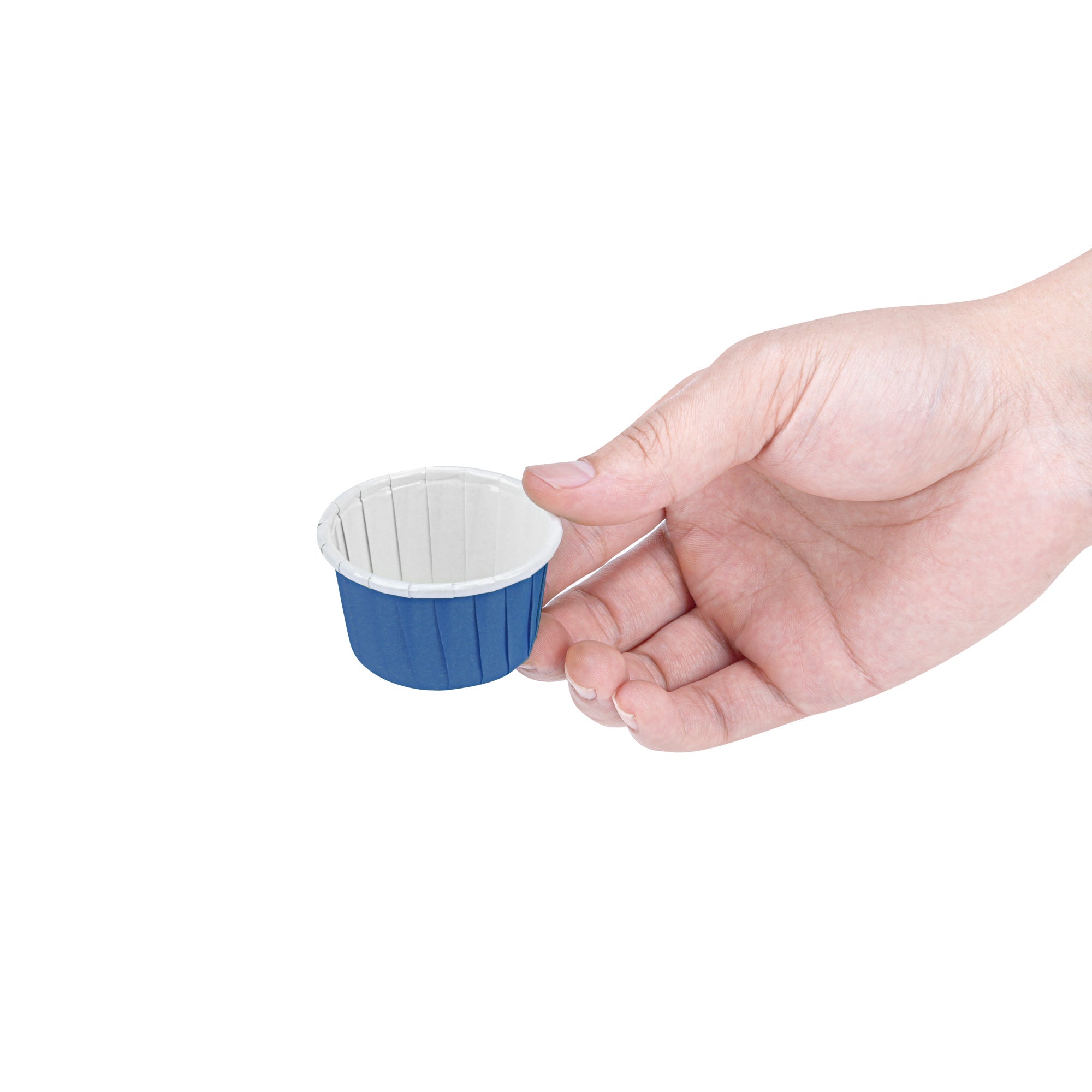 Panificio 1 oz Round Midnight Blue Paper Small Baking Cup - Pleated - 2" x 2" x 1 1/4" - 200 count box