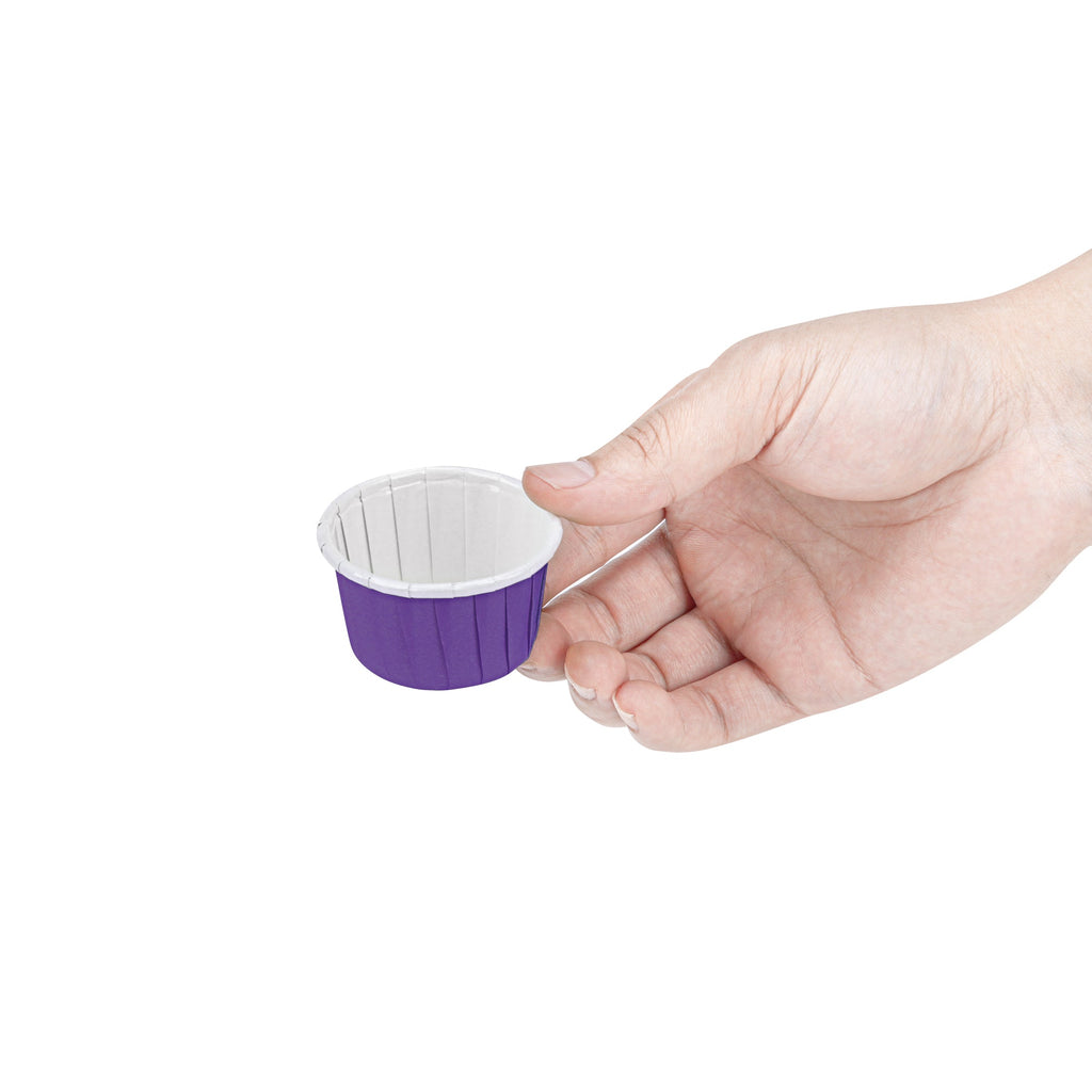 Panificio 1 oz Round Purple Paper Small Baking Cup - Pleated - 2" x 2" x 1 1/4" - 200 count box