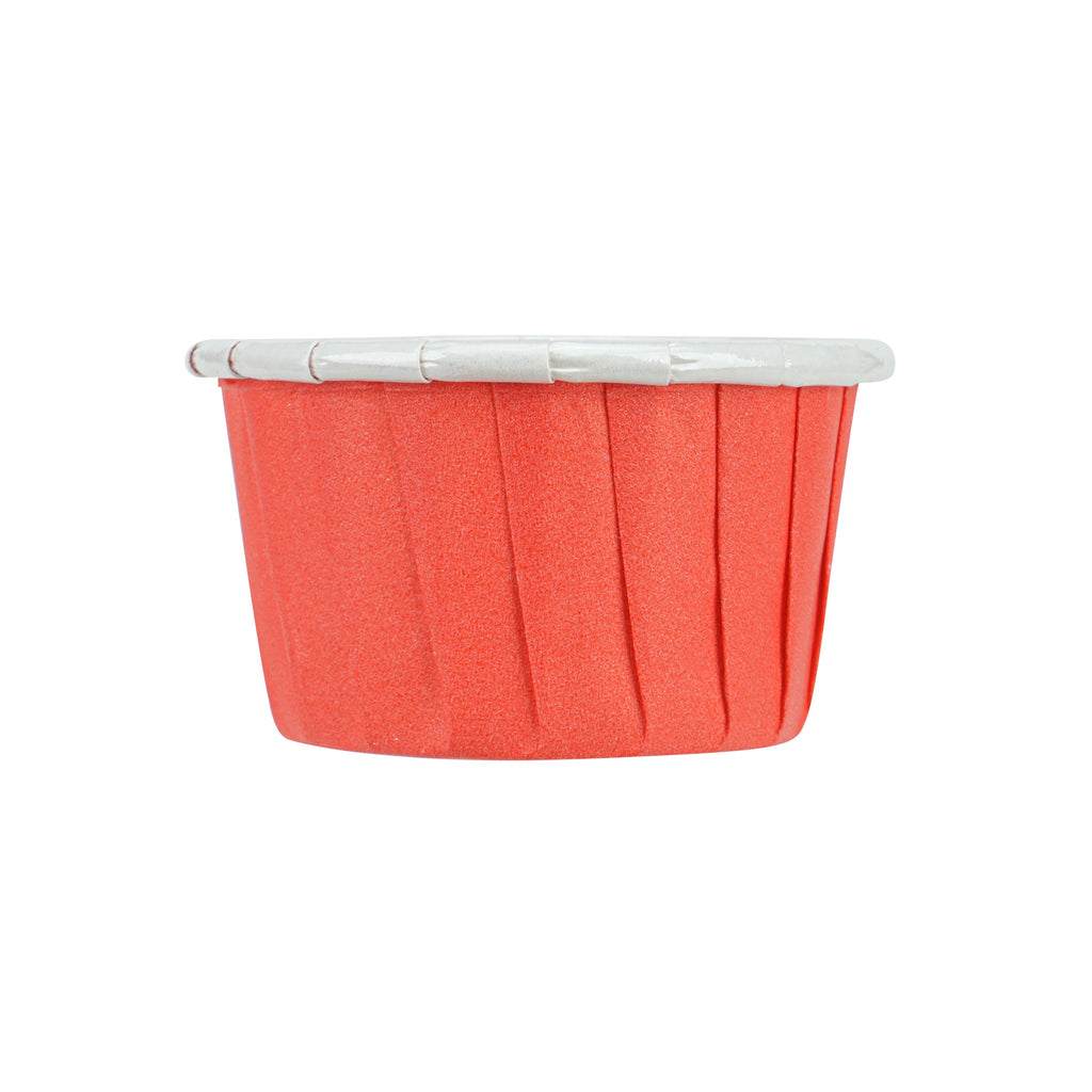 Panificio 1 oz Round Red Paper Small Baking Cup - Pleated - 2" x 2" x 1 1/4" - 200 count box