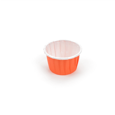 Panificio 1 oz Round Tangerine Orange Paper Small Baking Cup - Pleated - 2" x 2" x 1 1/4" - 200 count box