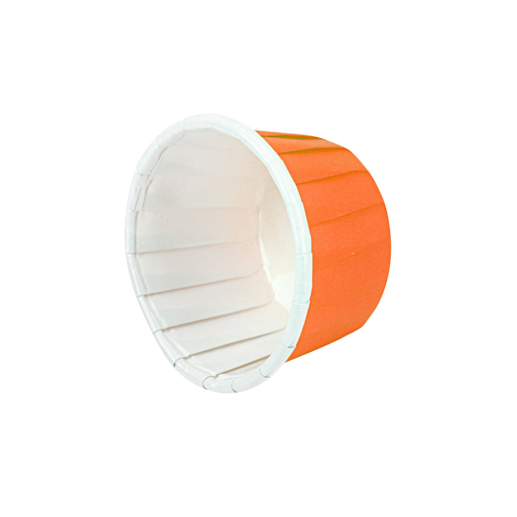 Panificio 1 oz Round Tangerine Orange Paper Small Baking Cup - Pleated - 2" x 2" x 1 1/4" - 200 count box