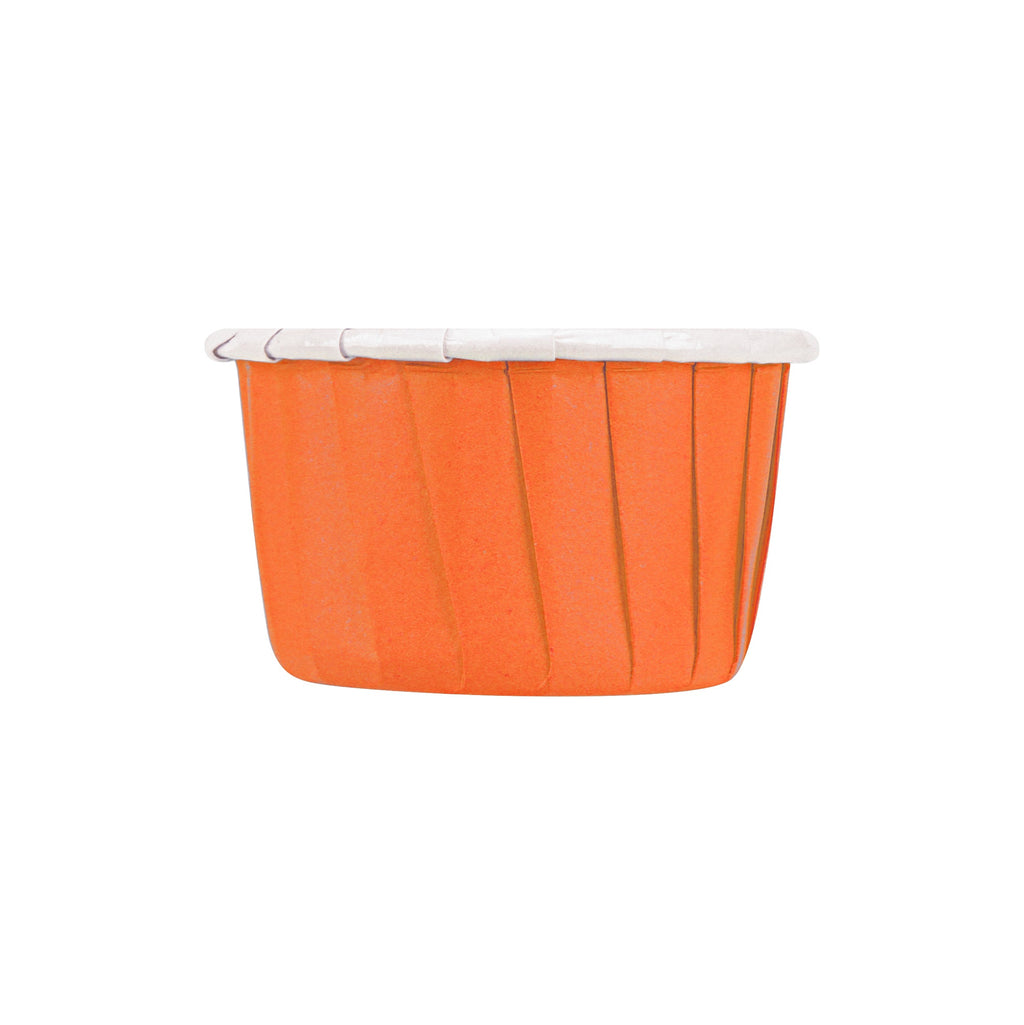 Panificio 1 oz Round Tangerine Orange Paper Small Baking Cup - Pleated - 2" x 2" x 1 1/4" - 200 count box