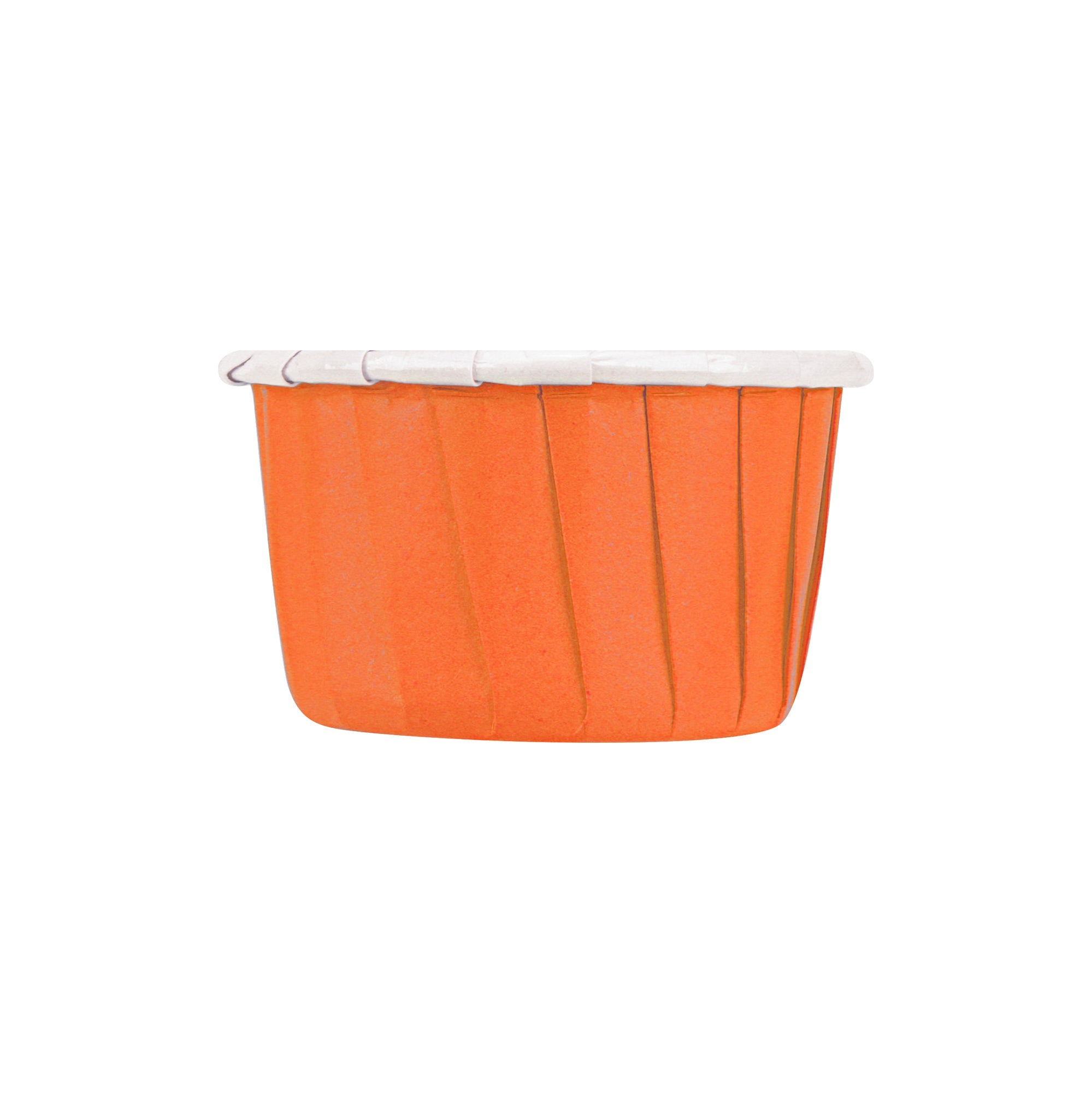 Panificio 1 oz Round Tangerine Orange Paper Small Baking Cup - Pleated - 2" x 2" x 1 1/4" - 200 count box
