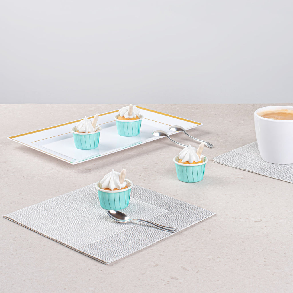 Panificio 1 oz Round Turquoise Paper Small Baking Cup - Pleated - 2" x 2" x 1 1/4" - 200 count box