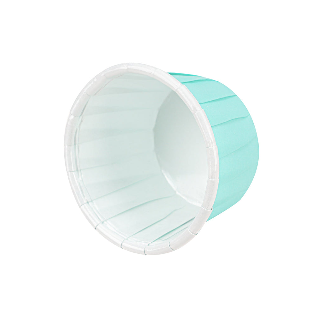 Panificio 1 oz Round Turquoise Paper Small Baking Cup - Pleated - 2" x 2" x 1 1/4" - 200 count box