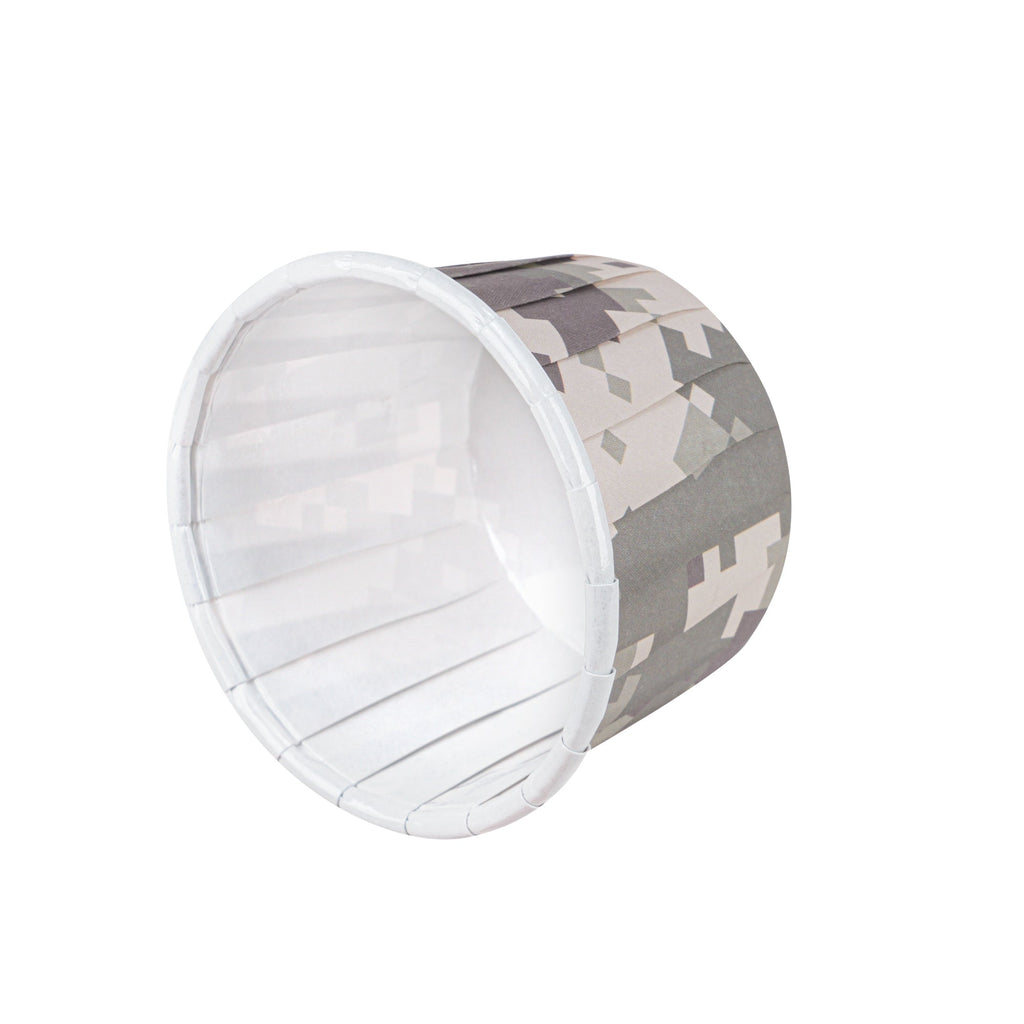 Panificio 2 oz Round Camouflage Paper Medium Baking Cup - Pleated - 2 1/4" x 2 1/4" x 1 1/2" - 200 count box