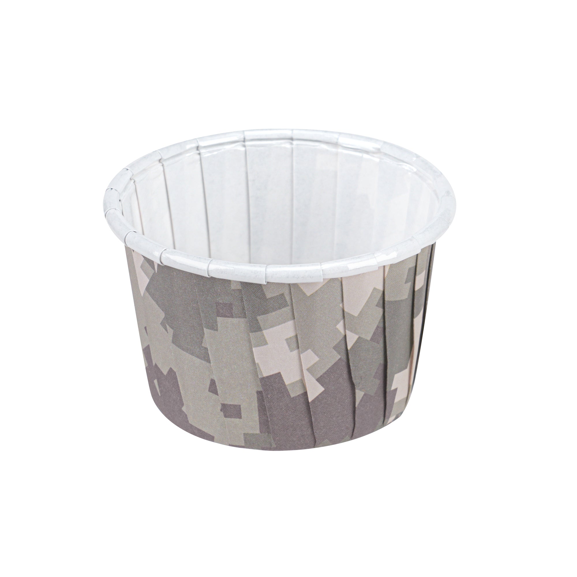 Panificio 2 oz Round Camouflage Paper Medium Baking Cup - Pleated - 2 1/4" x 2 1/4" x 1 1/2" - 200 count box
