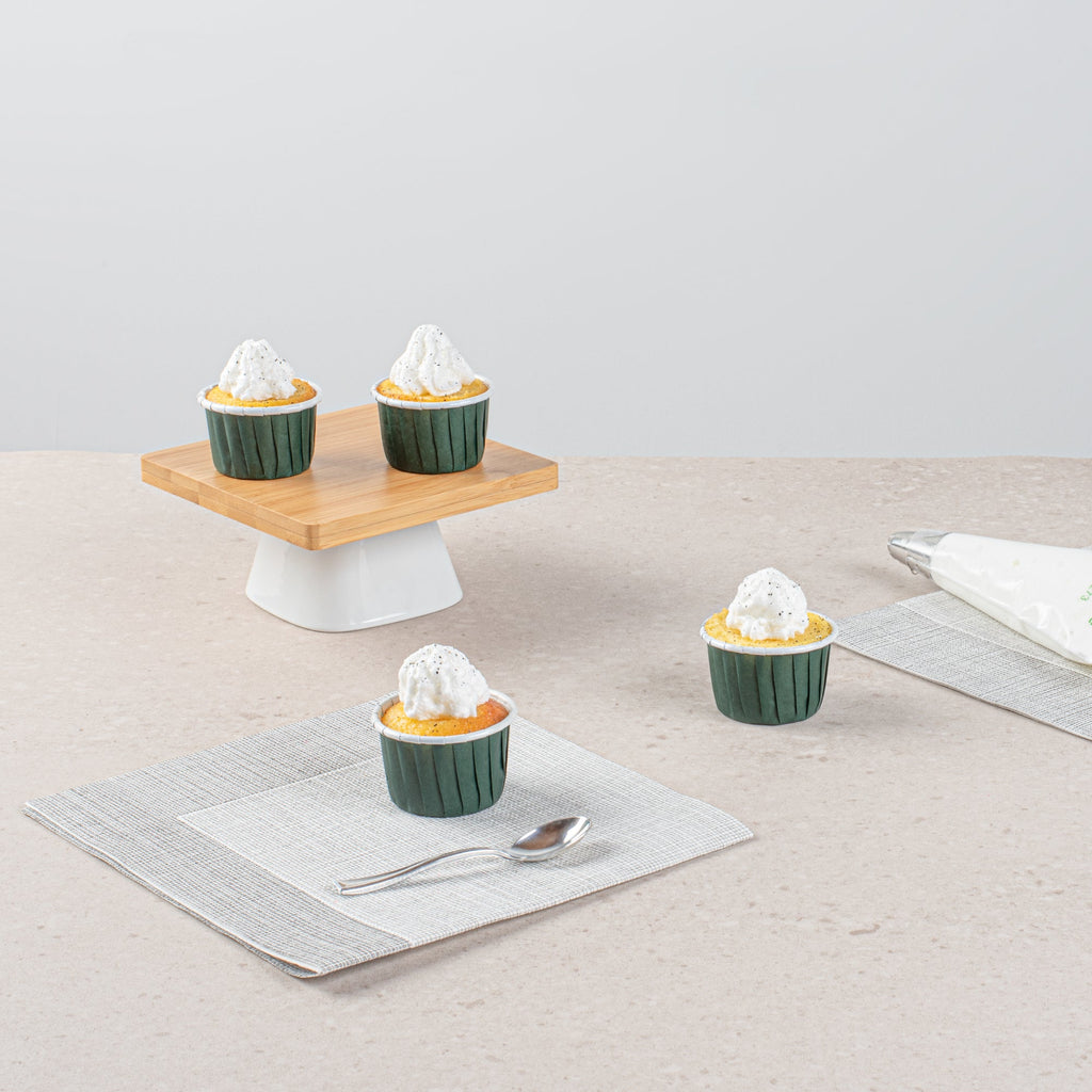 Panificio 2 oz Round Forest Green Paper Medium Baking Cup - Pleated - 2 1/4" x 2 1/4" x 1 1/2" - 200 count box