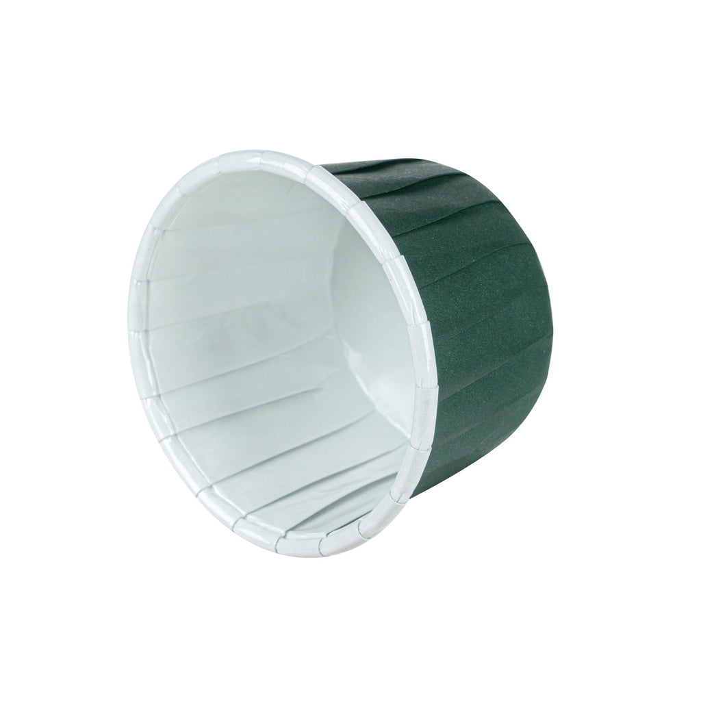 Panificio 2 oz Round Forest Green Paper Medium Baking Cup - Pleated - 2 1/4" x 2 1/4" x 1 1/2" - 200 count box