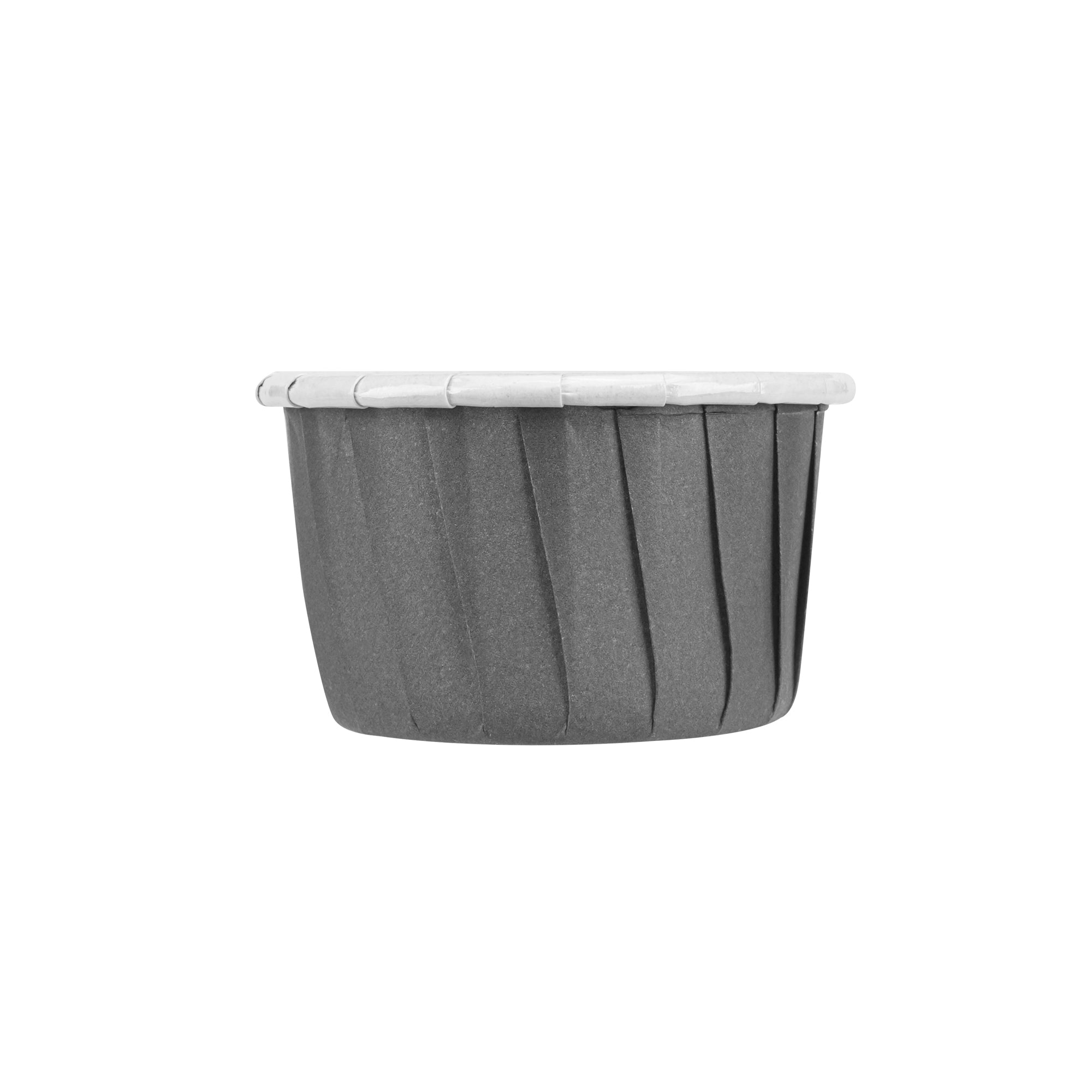 Panificio 2 oz Round Gray Paper Medium Baking Cup - Pleated - 2 1/4" x 2 1/4" x 1 1/2" - 200 count box