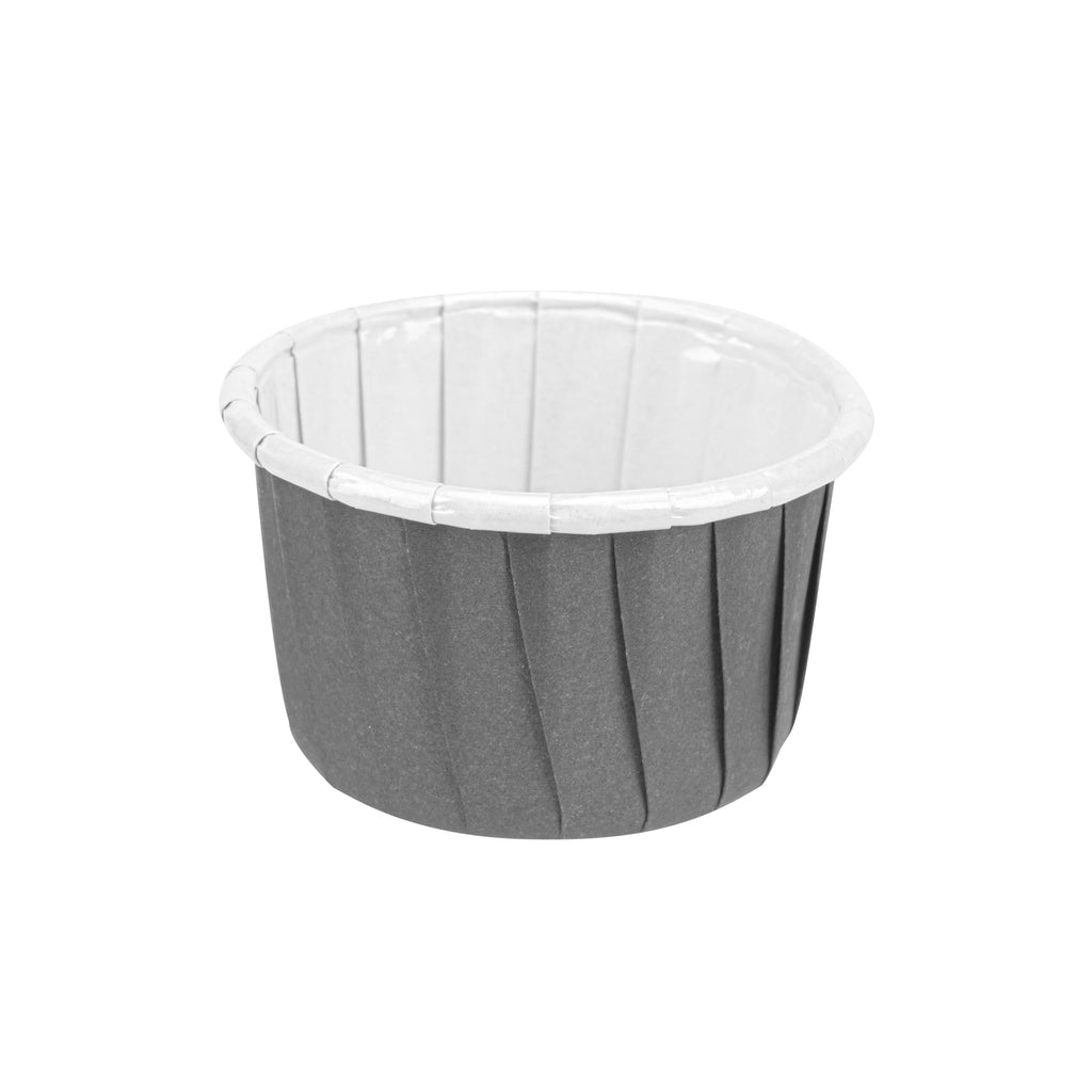 Panificio 2 oz Round Gray Paper Medium Baking Cup - Pleated - 2 1/4" x 2 1/4" x 1 1/2" - 200 count box