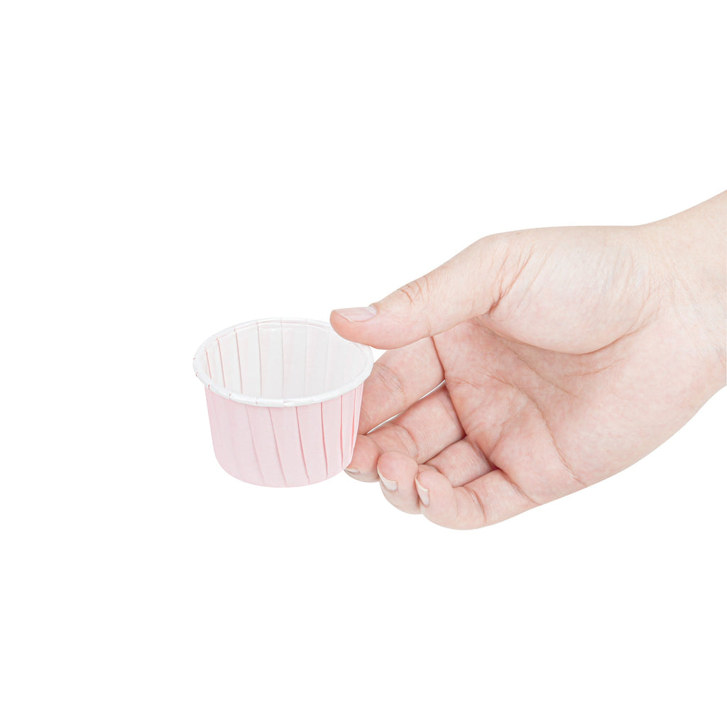 Panificio 2 oz Round Pink Paper Medium Baking Cup - Pleated - 2 1/4" x 2 1/4" x 1 1/2" - 200 count box