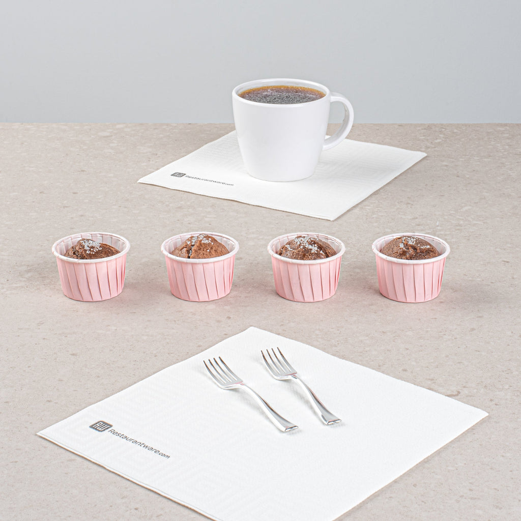 Panificio 2 oz Round Pink Paper Medium Baking Cup - Pleated - 2 1/4" x 2 1/4" x 1 1/2" - 200 count box