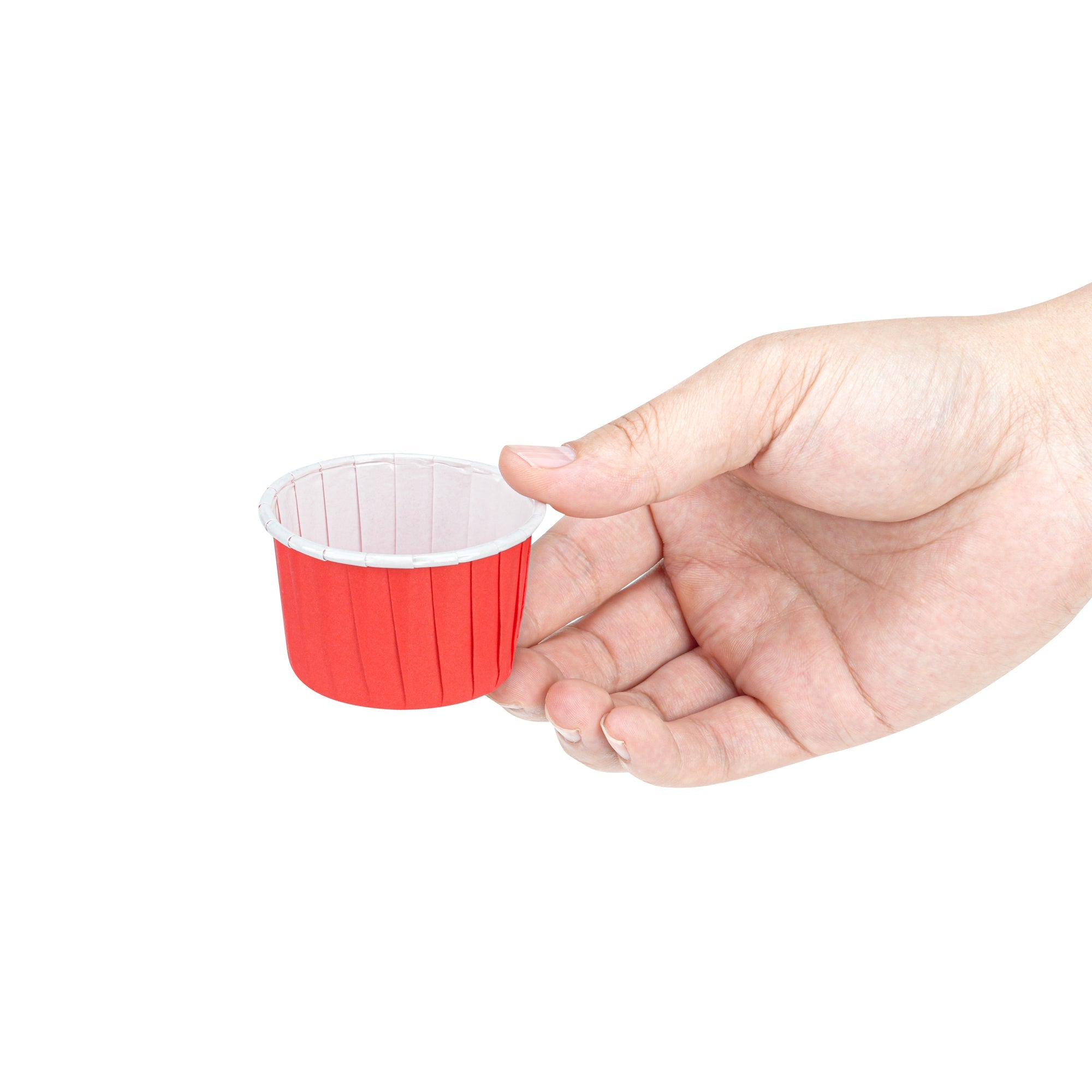 Panificio 2 oz Round Red Paper Medium Baking Cup - Pleated - 2 1/4" x 2 1/4" x 1 1/2" - 200 count box