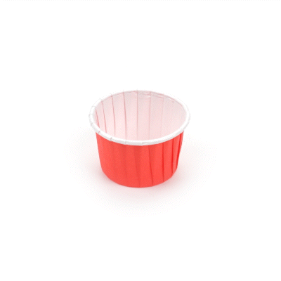 Panificio 2 oz Round Red Paper Medium Baking Cup - Pleated - 2 1/4" x 2 1/4" x 1 1/2" - 200 count box