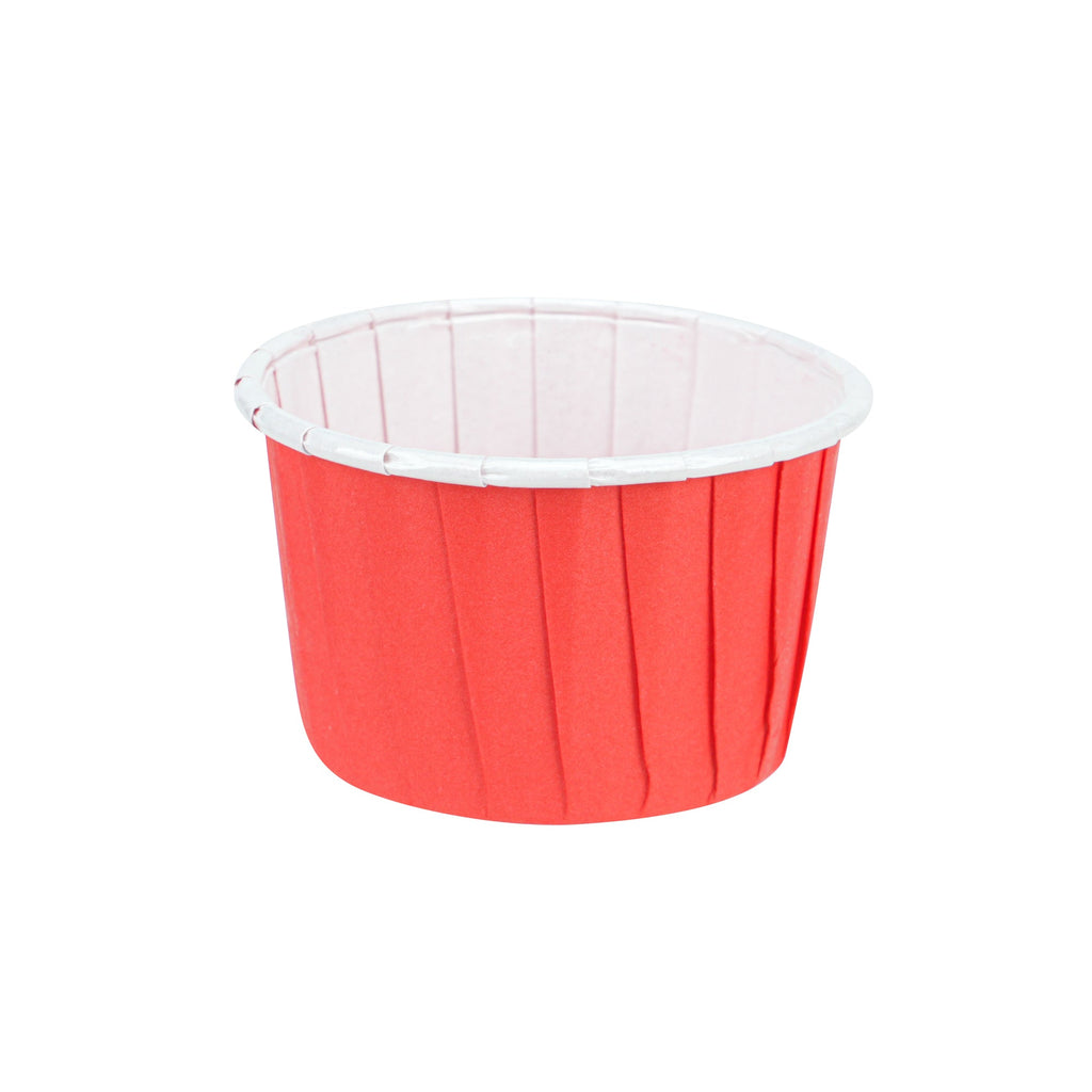 Panificio 2 oz Round Red Paper Medium Baking Cup - Pleated - 2 1/4" x 2 1/4" x 1 1/2" - 200 count box