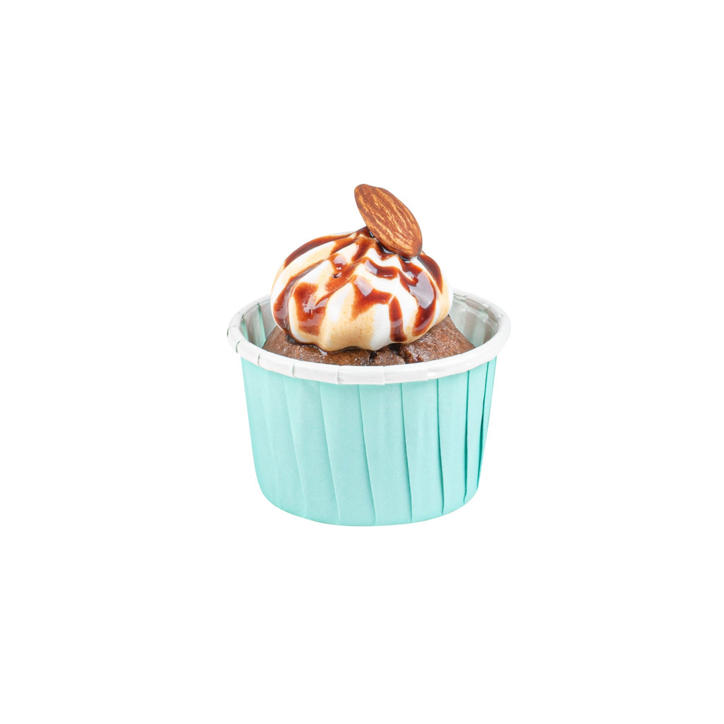 Panificio 2 oz Round Turquoise Paper Medium Baking Cup - Pleated - 2 1/4" x 2 1/4" x 1 1/2" - 200 count box