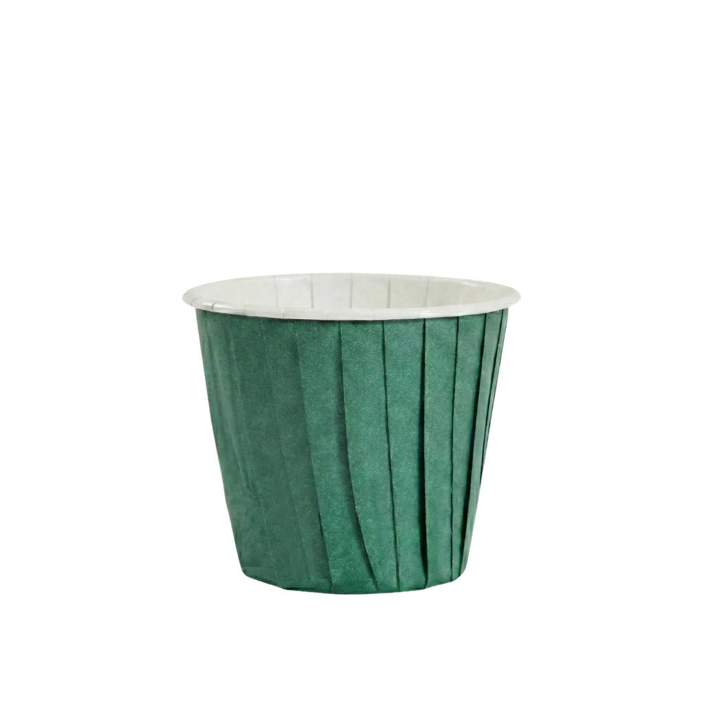 Panificio 4 oz Round Forest Green Paper Tall Baking Cup - Pleated - 3" x 3" x 2 3/4" - 200 count box