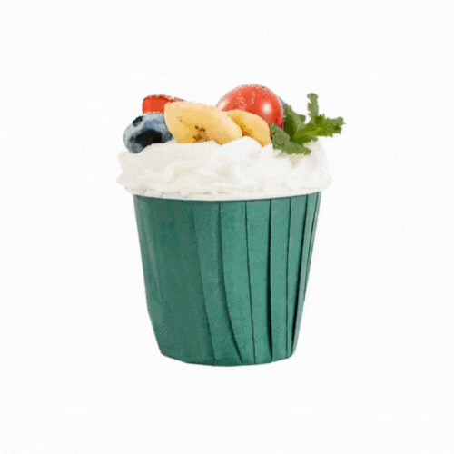 Panificio 4 oz Round Forest Green Paper Tall Baking Cup - Pleated - 3" x 3" x 2 3/4" - 200 count box