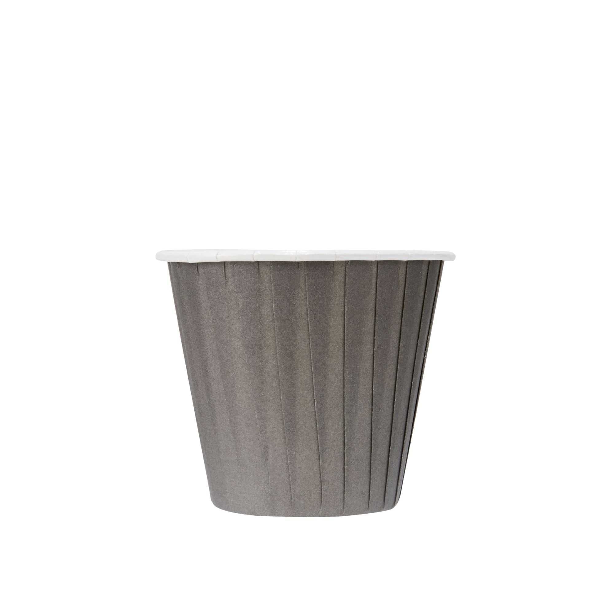 Panificio 4 oz Round Gray Paper Tall Baking Cup - Pleated - 3" x 3" x 2 3/4" - 200 count box