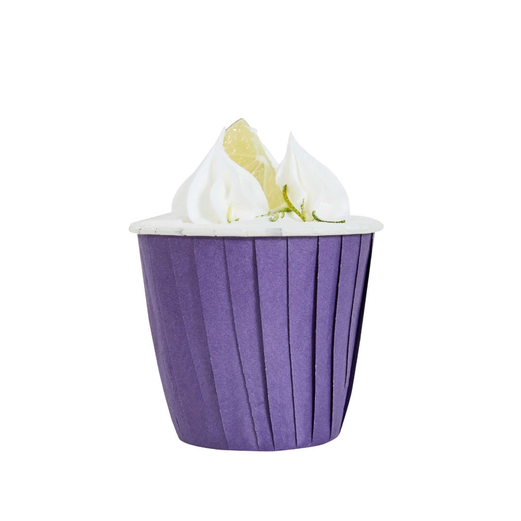 Panificio 4 oz Round Purple Paper Tall Baking Cup - Pleated - 3" x 3" x 2 3/4" - 200 count box