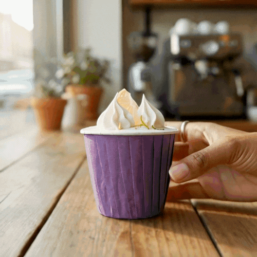 Panificio 4 oz Round Purple Paper Tall Baking Cup - Pleated - 3" x 3" x 2 3/4" - 200 count box