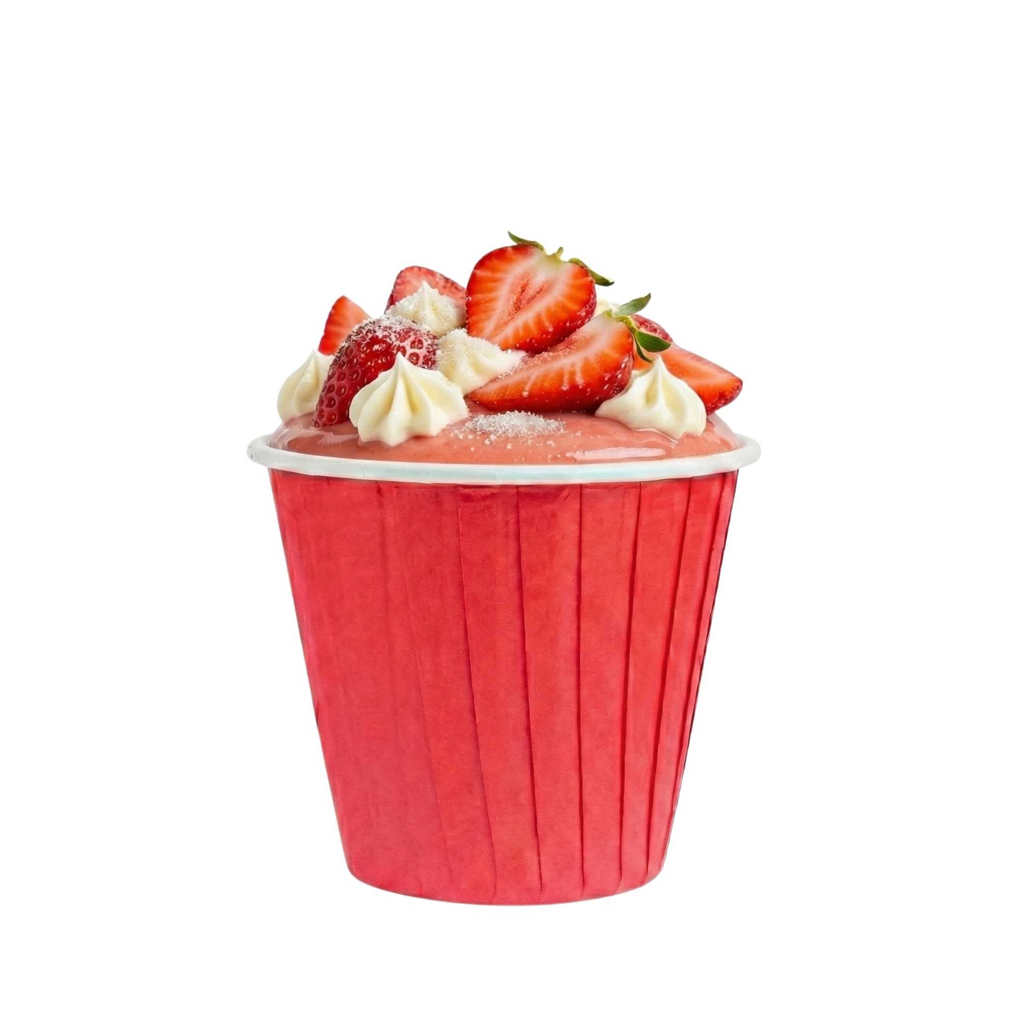 Panificio 4 oz Round Red Paper Tall Baking Cup - Pleated - 3" x 3" x 2 3/4" - 200 count box