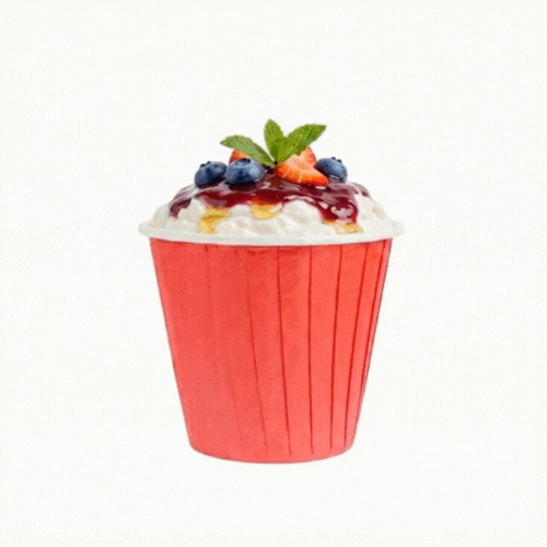 Panificio 4 oz Round Red Paper Tall Baking Cup - Pleated - 3" x 3" x 2 3/4" - 200 count box