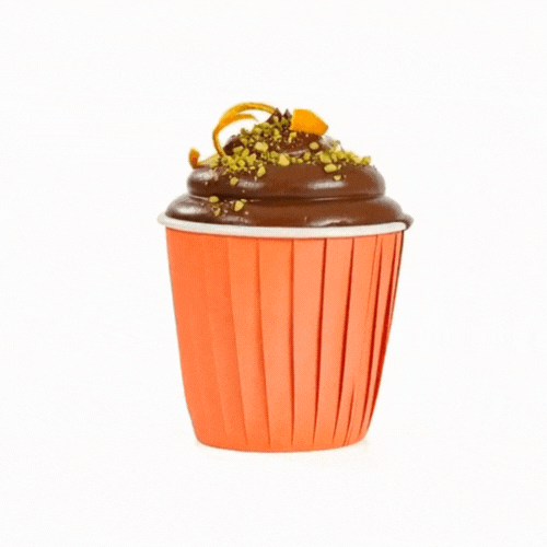 Panificio 4 oz Round Tangerine Orange Paper Tall Baking Cup - Pleated - 3" x 3" x 2 3/4" - 200 count box