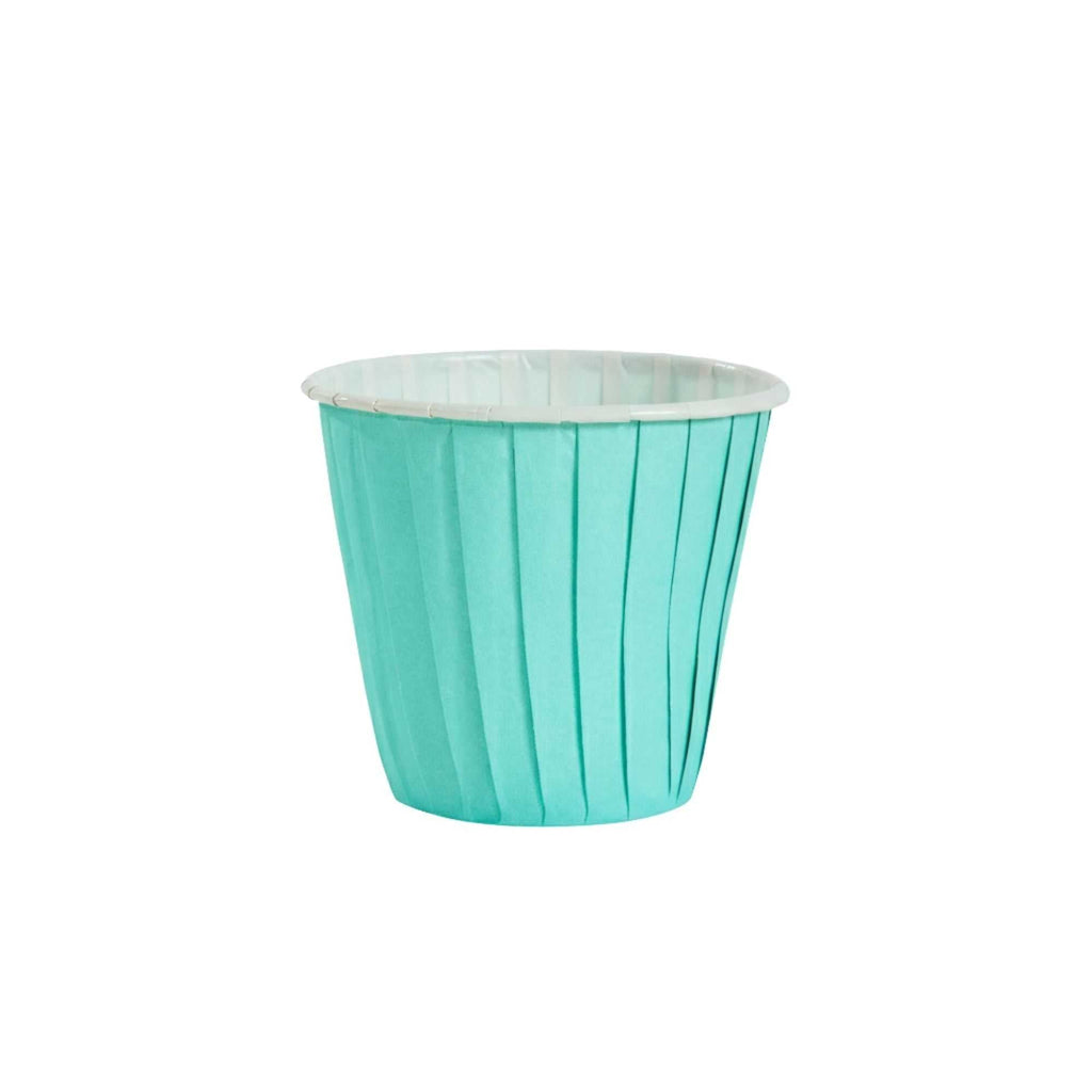 Panificio 4 oz Round Turquoise Paper Tall Baking Cup - Pleated - 3" x 3" x 2 3/4" - 200 count box