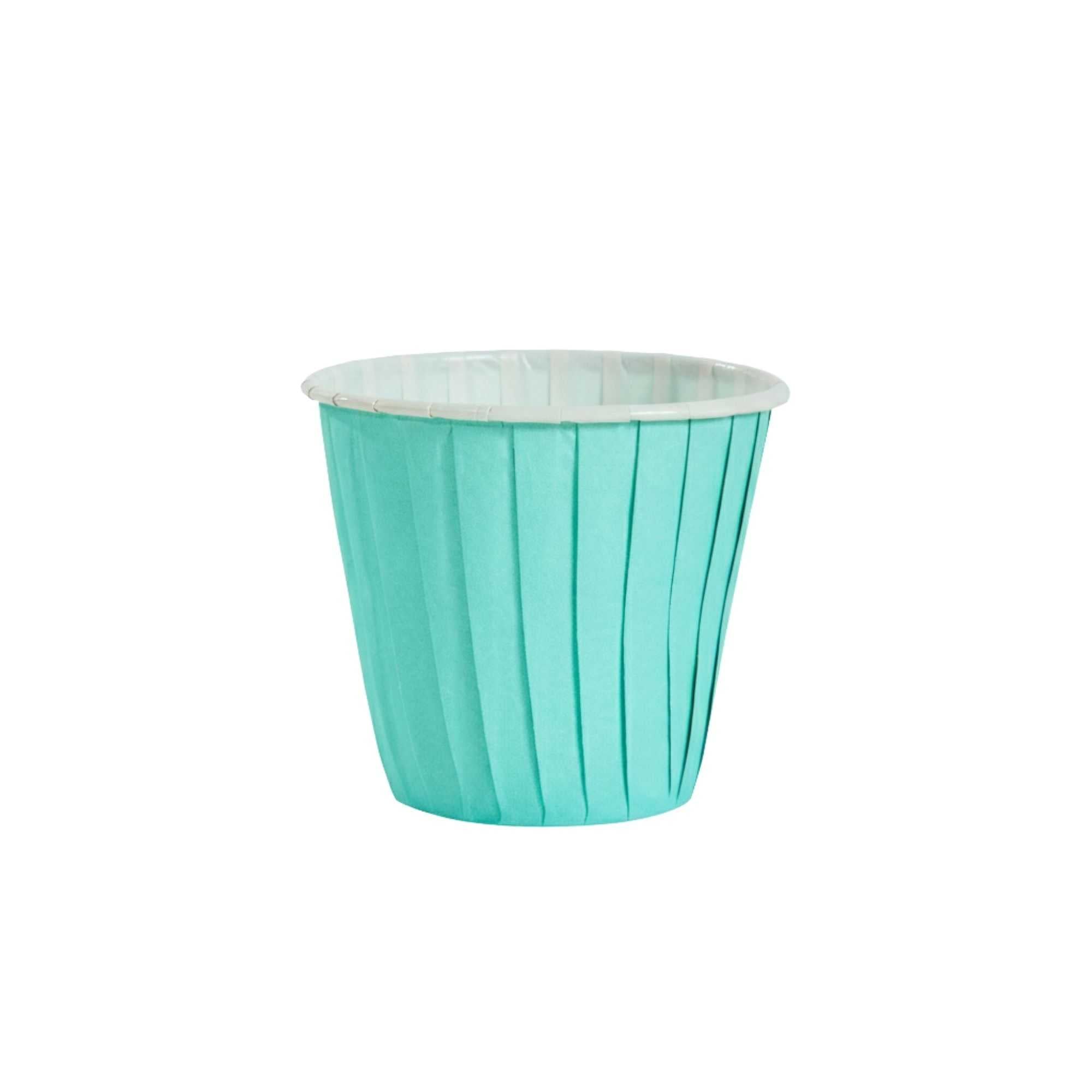 Panificio 4 oz Round Turquoise Paper Tall Baking Cup - Pleated - 3" x 3" x 2 3/4" - 200 count box