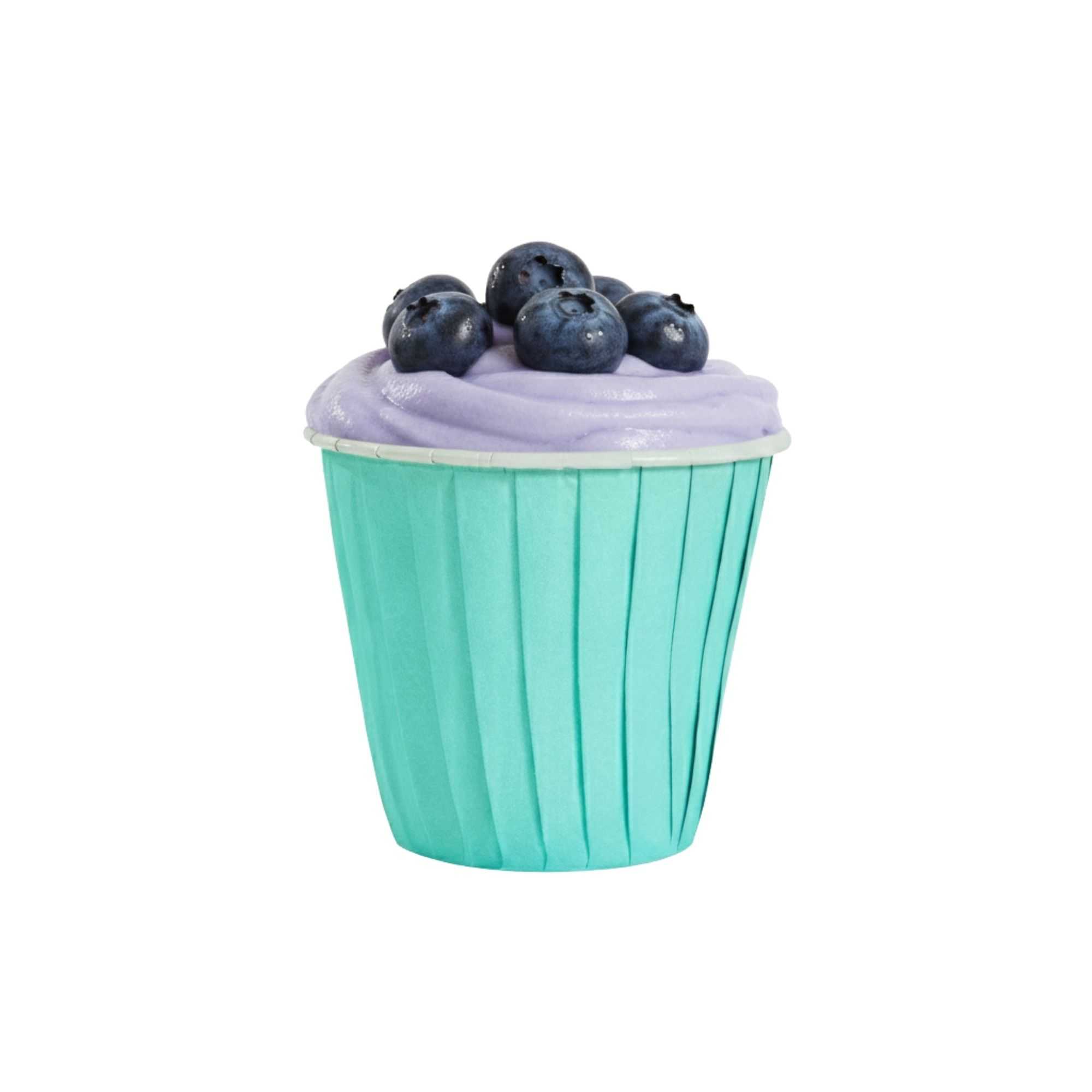 Panificio 4 oz Round Turquoise Paper Tall Baking Cup - Pleated - 3" x 3" x 2 3/4" - 200 count box